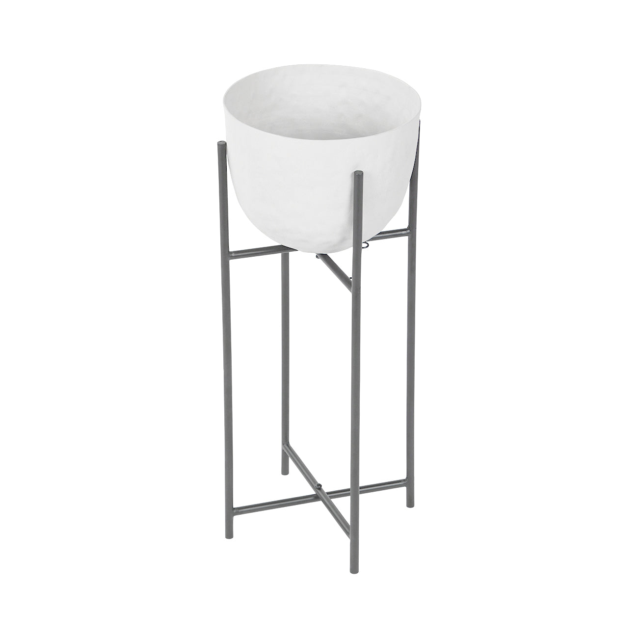 Samui White Stonewash on Stand Small Planter — view 2