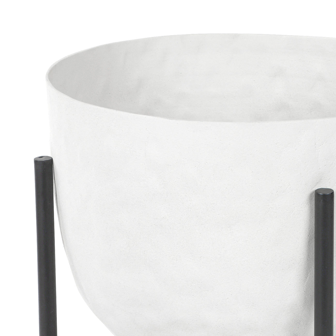 Samui White Stonewash on Stand Small Planter — view 3