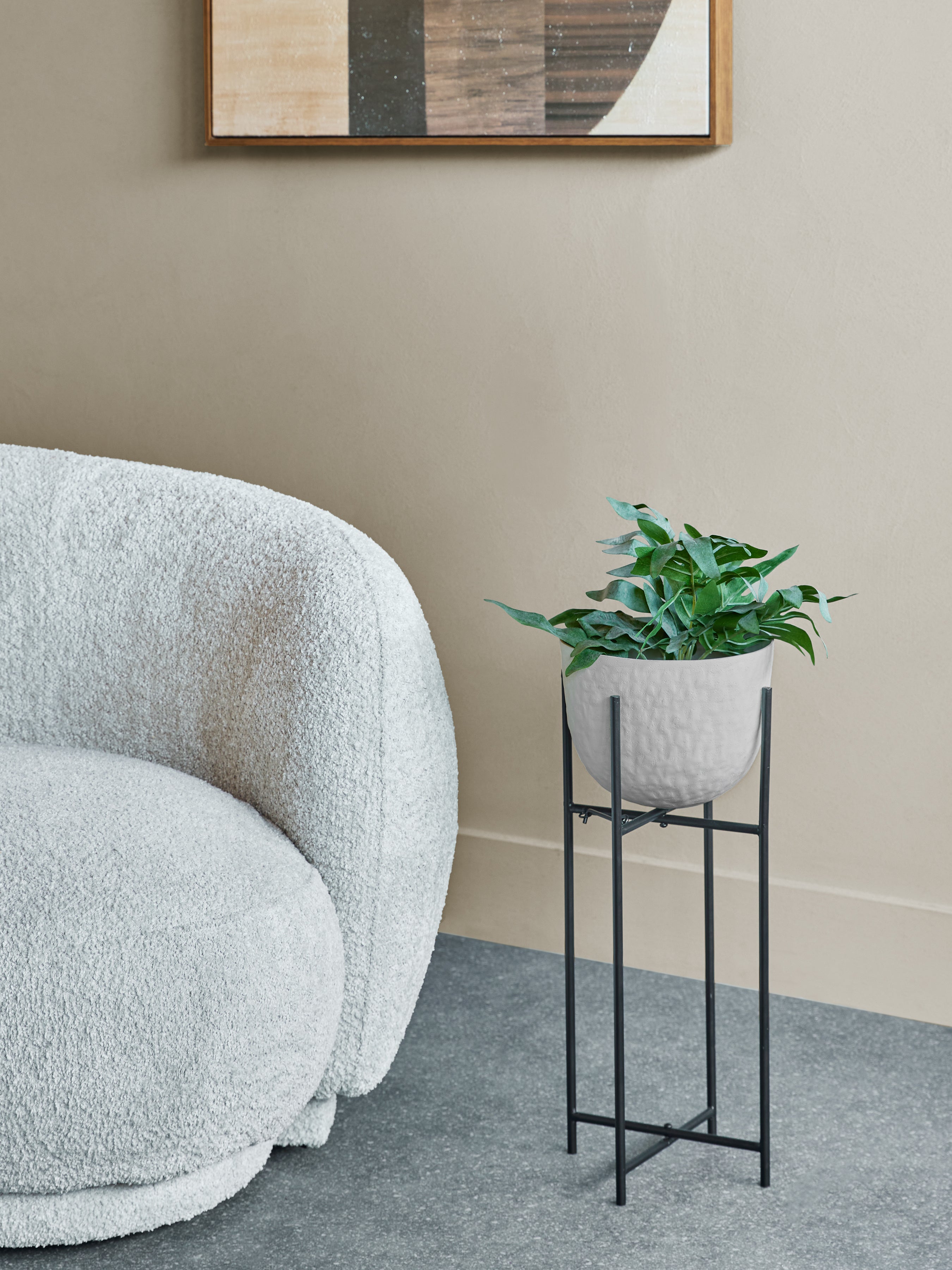 Samui White Stonewash on Stand Small Planter — lifestyle 5