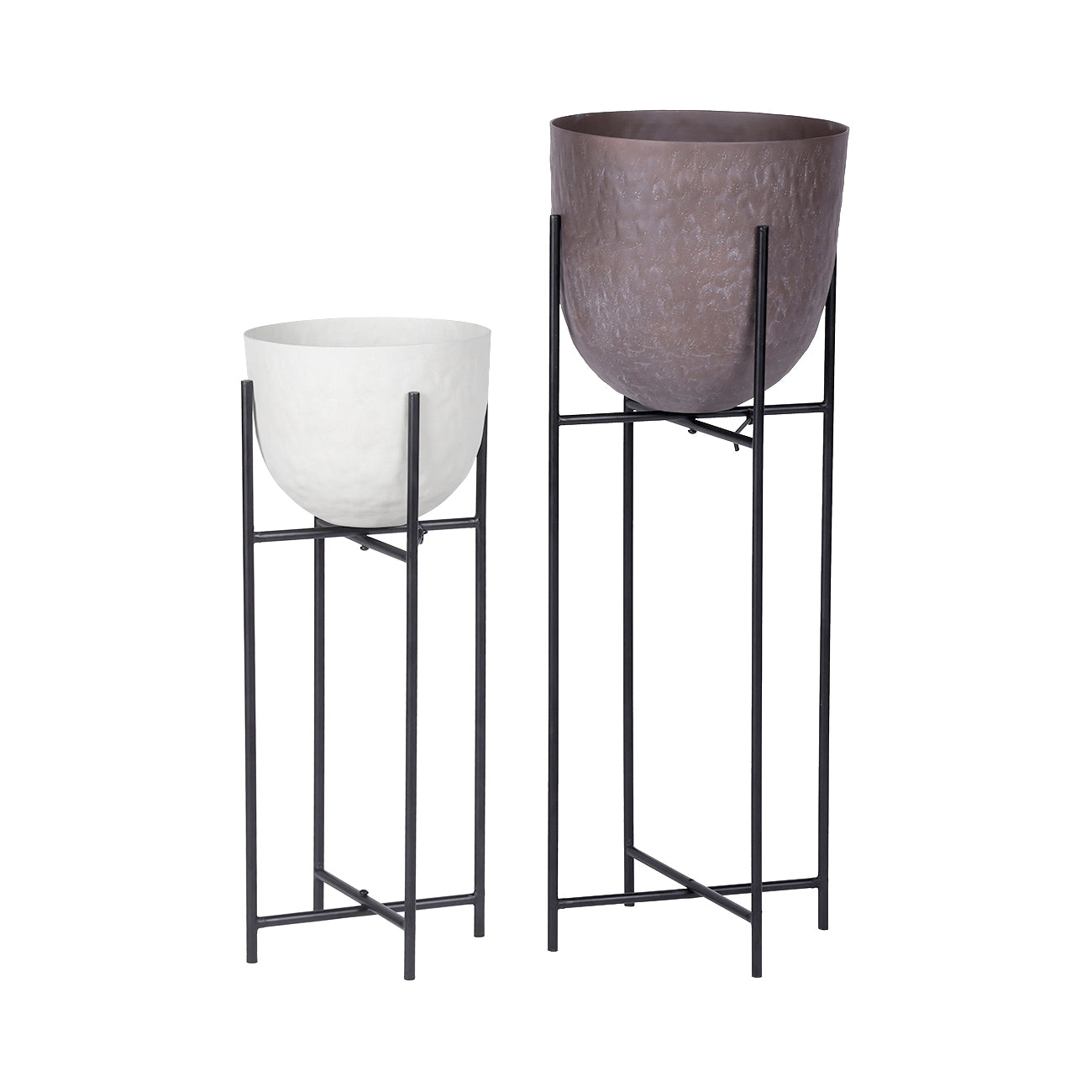 Samui White Stonewash on Stand Small Planter — shown alongside coordinating products
