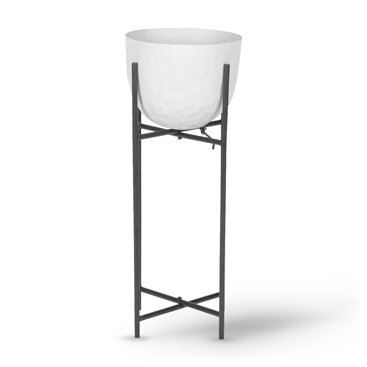 Samui White Stonewash on Stand Small Planter