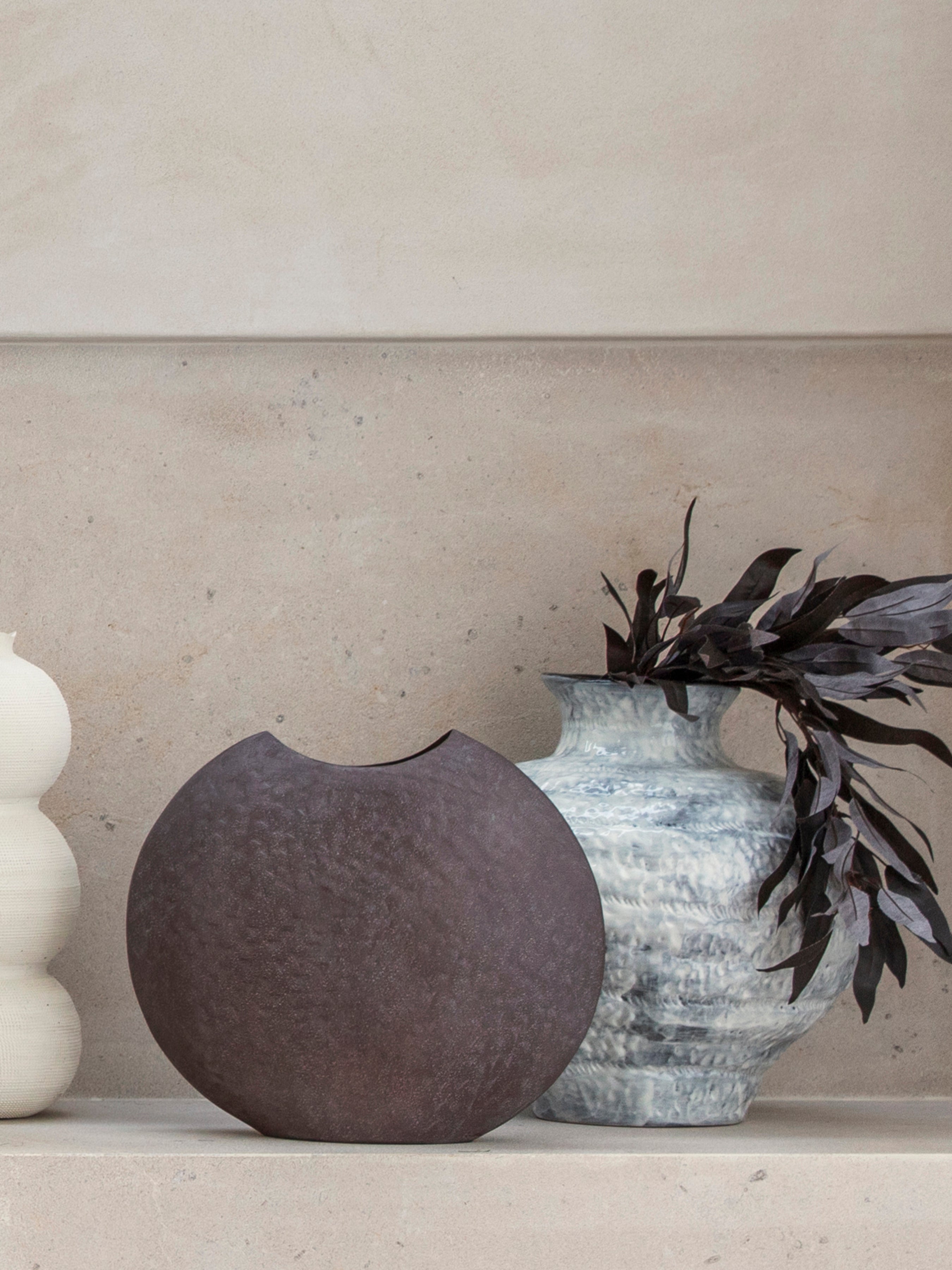 Samui Brown Stonewash Moon Vase — lifestyle 6