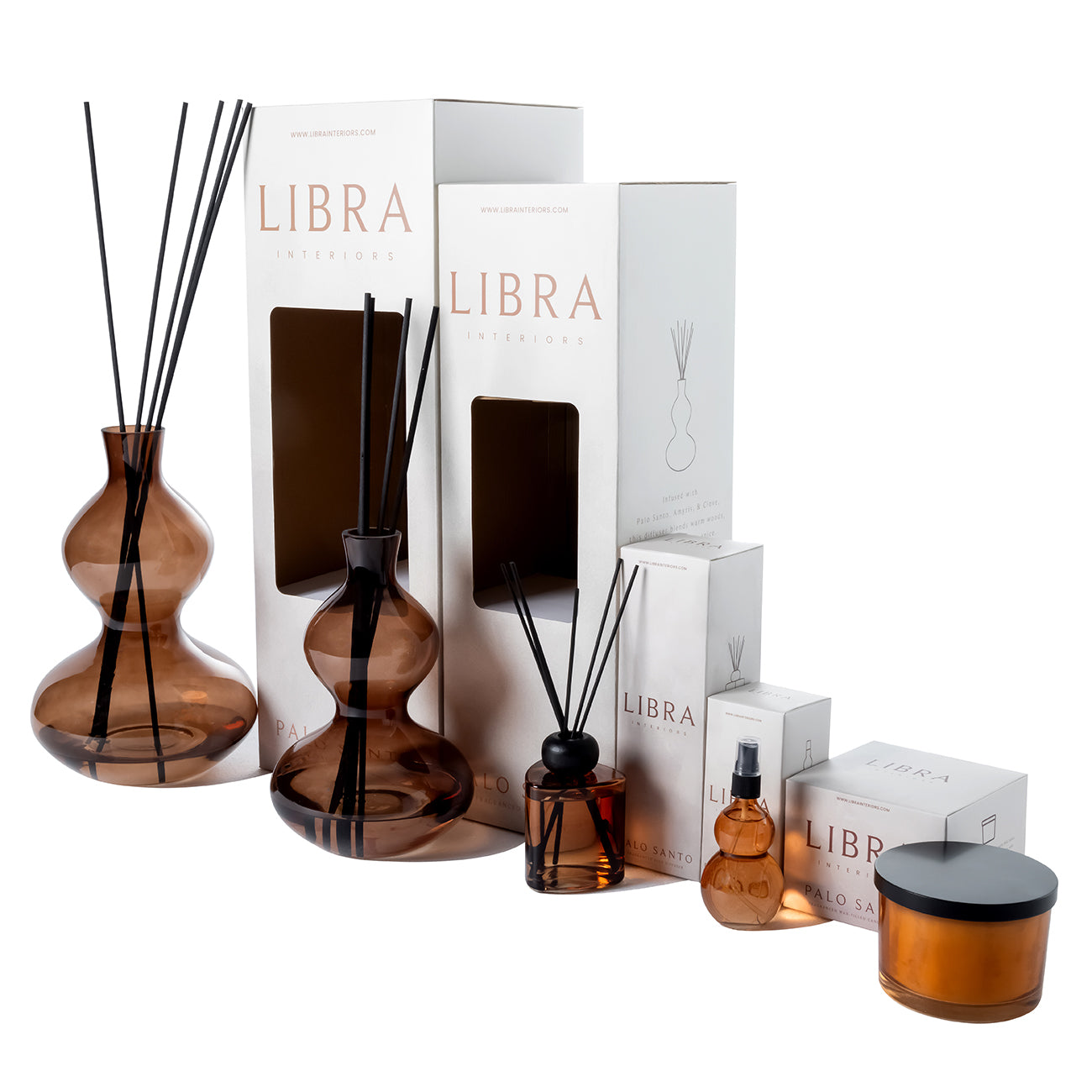 Palo Santo, Amyris, Clove & Vetiver 500ml Reed Diffuser — shown alongside coordinating products