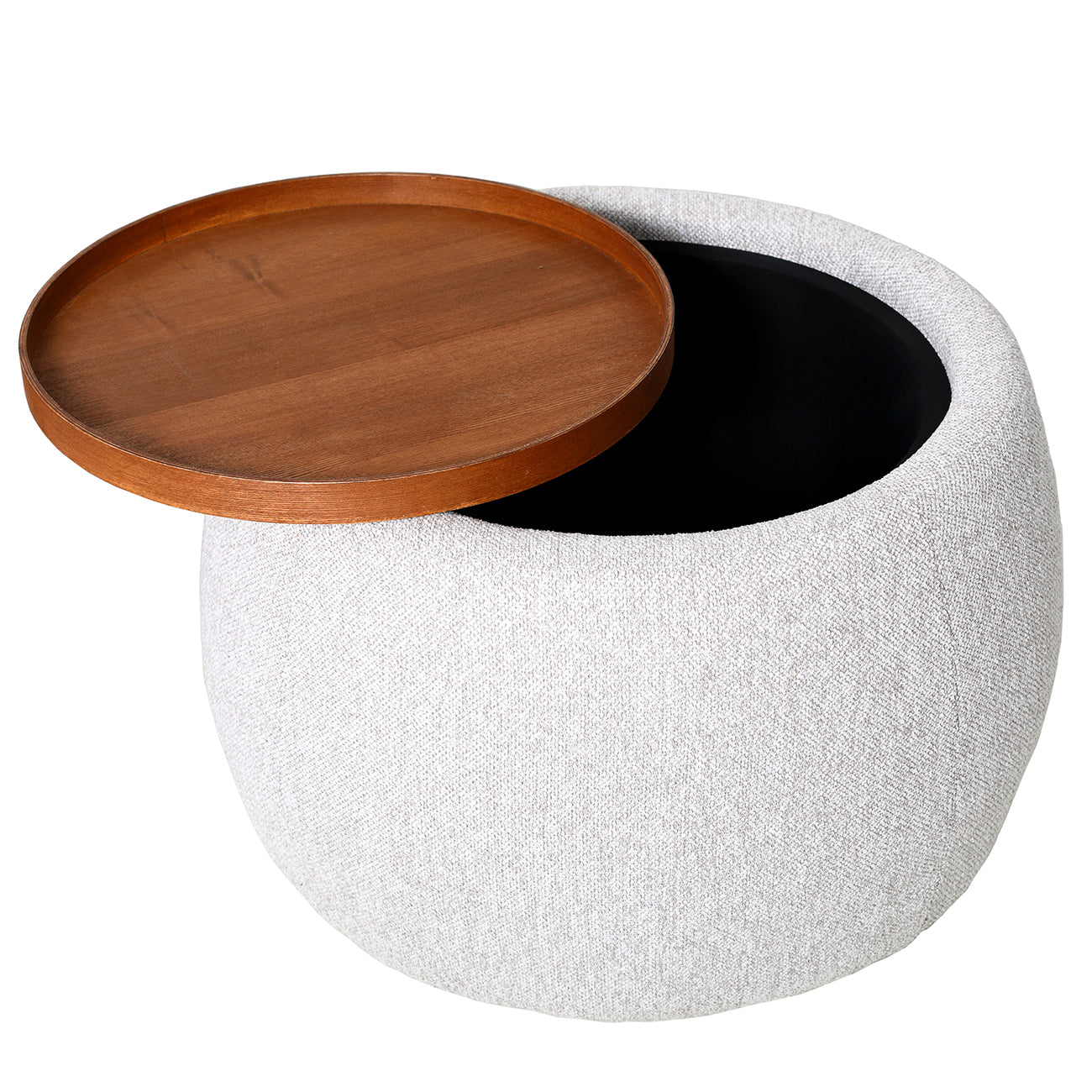 Gensen Small Oatmeal Ottoman — view 2