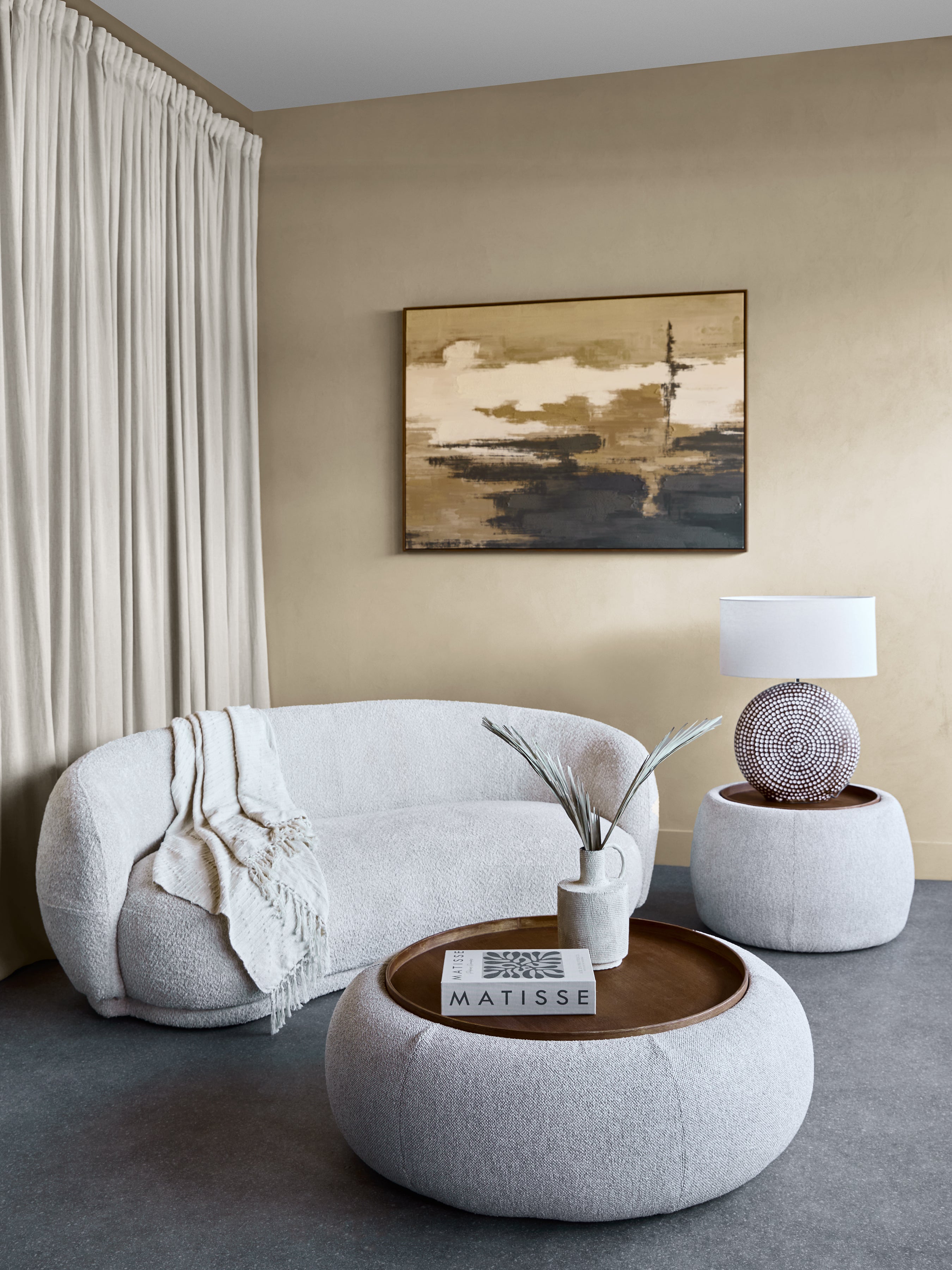 Gensen Small Oatmeal Ottoman — lifestyle 6