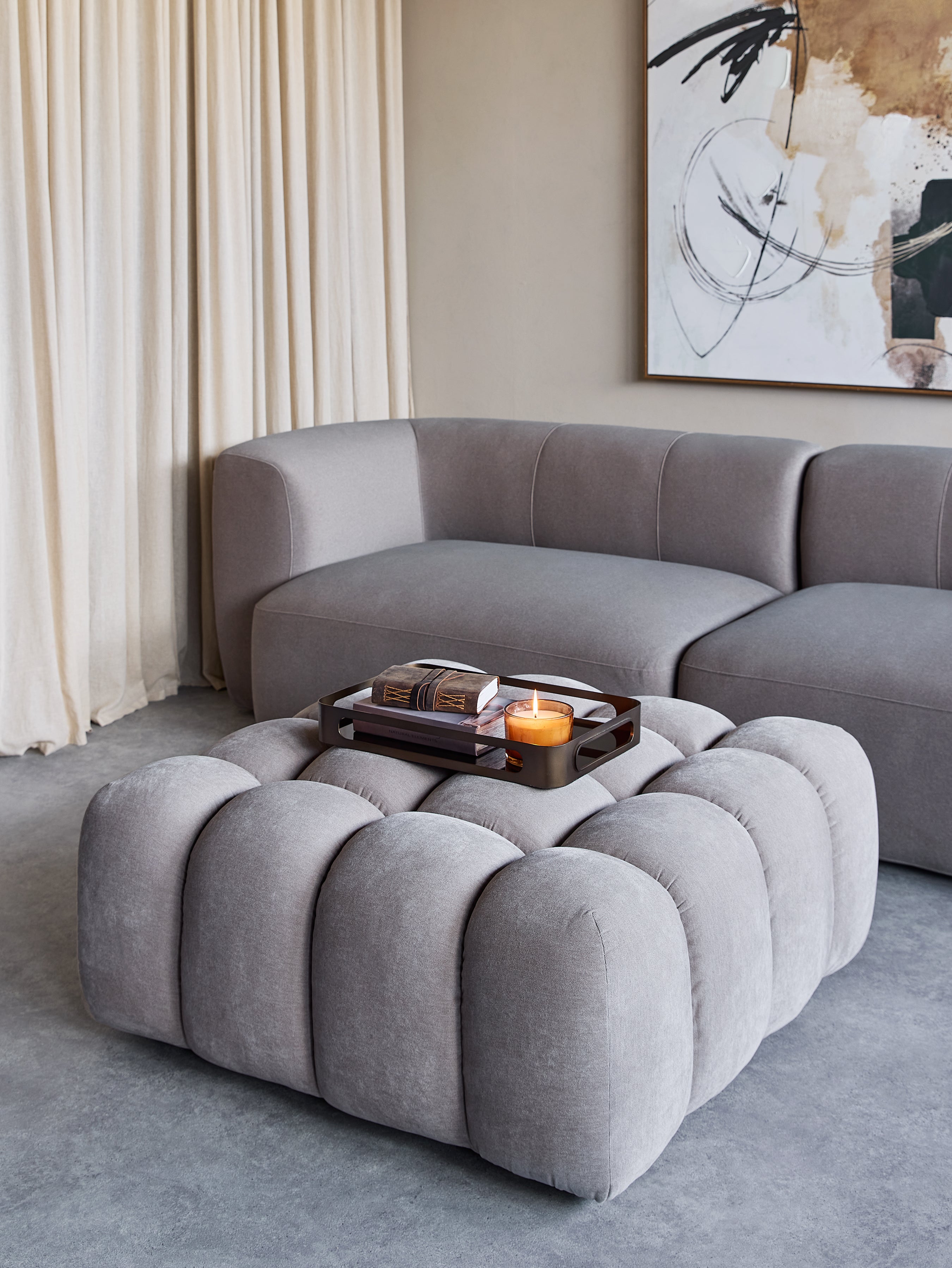Banque Upholstered Pouffe — lifestyle 5