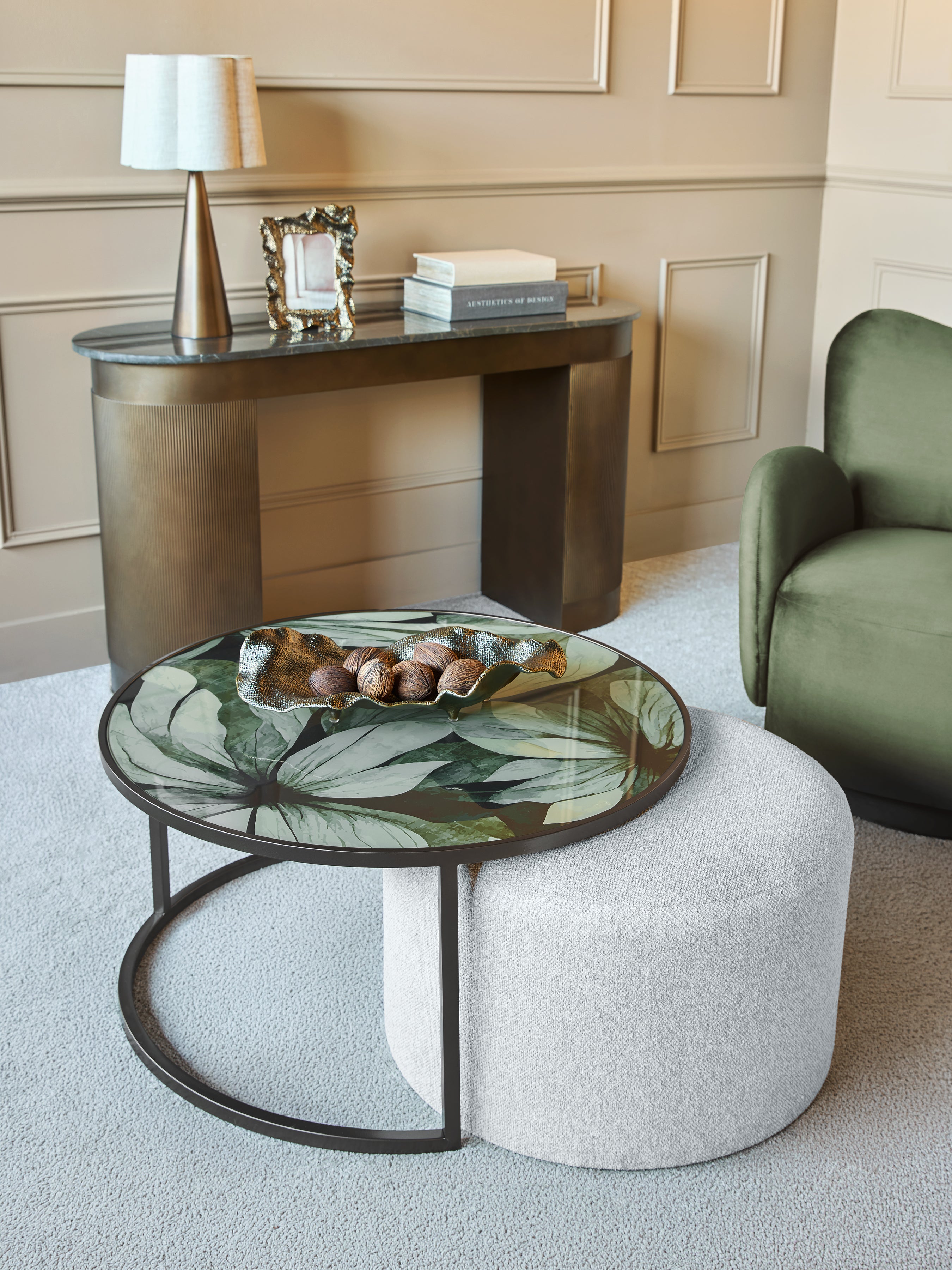 Savanna Leaf & Nesting Pouffe Coffee Table — lifestyle 6