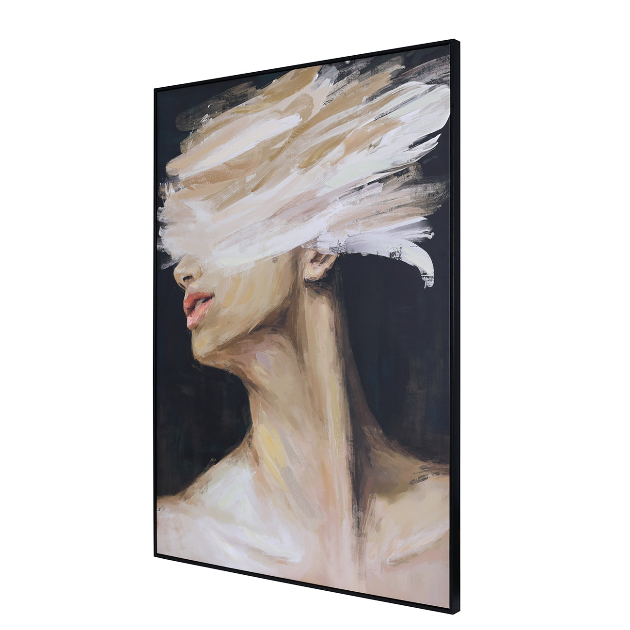 Veiled Expression Hand Embellished Framed Canvas 100x140cm Wall Art — view 2