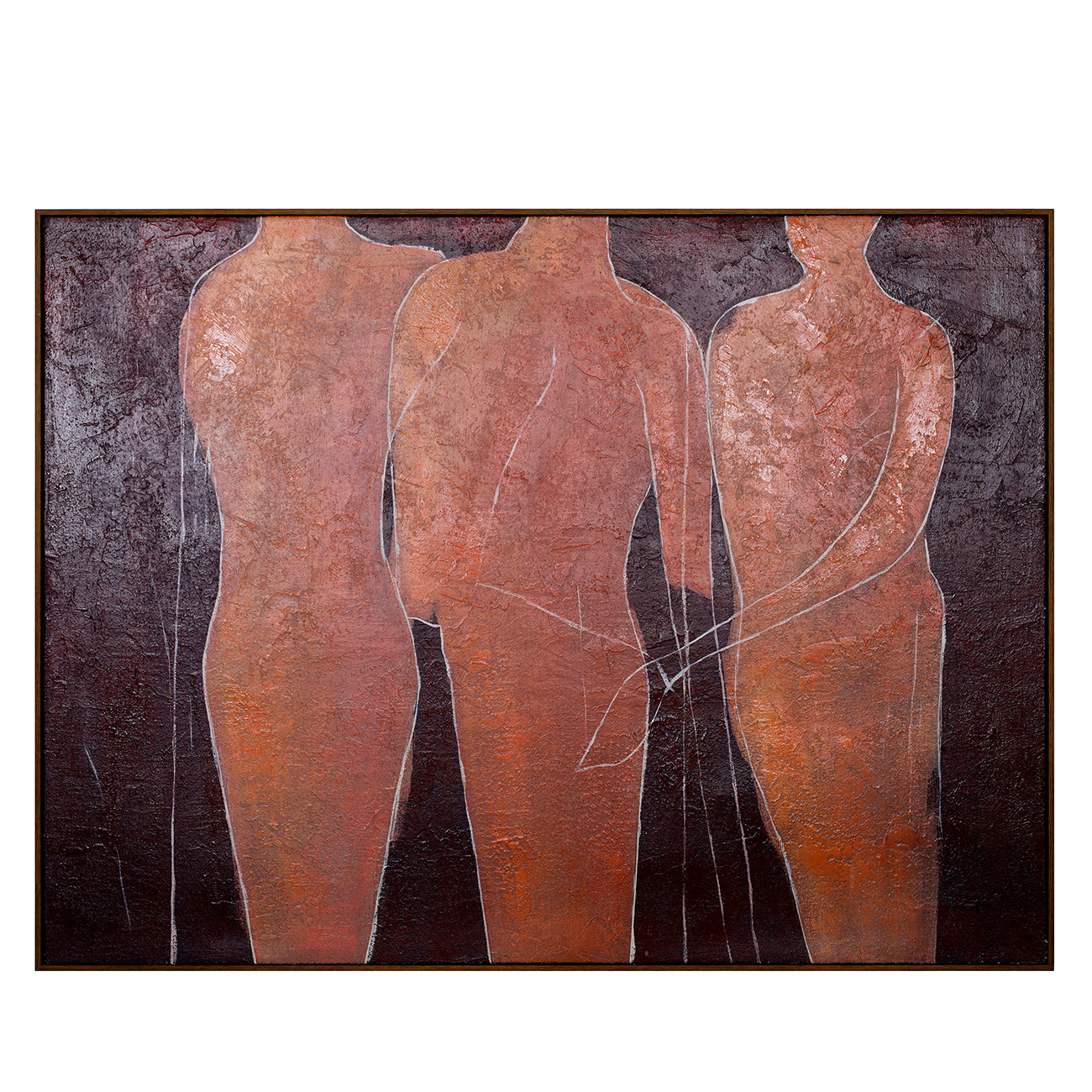 Stone Poise Heavy Textured Hessian 120x90cm Wall Art