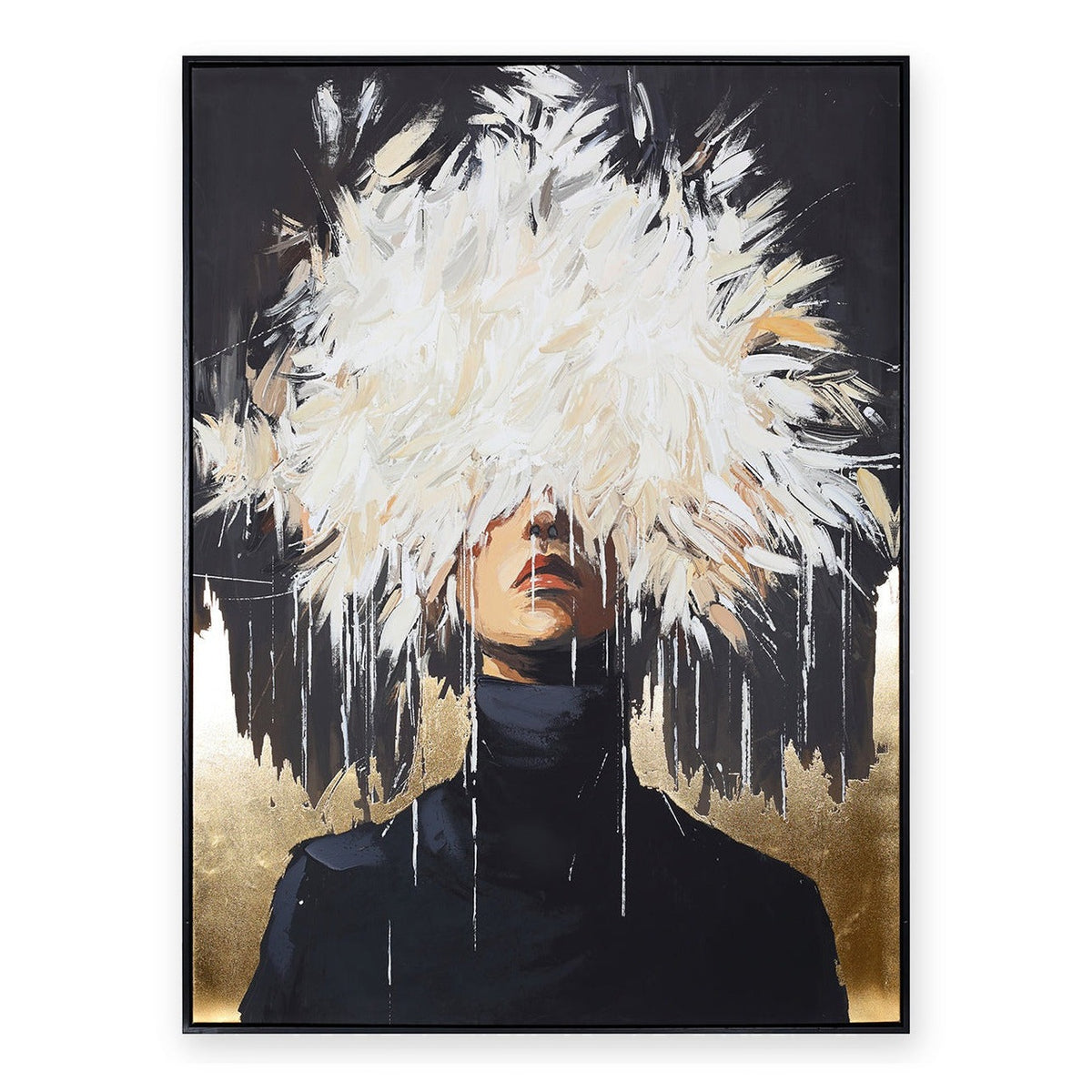 Hidden Muse Hand Embellished Framed Canvas 90x120cm Wall Art