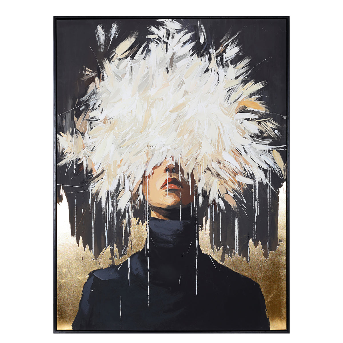Hidden Muse Hand Embellished Framed Canvas 90x120cm Wall Art