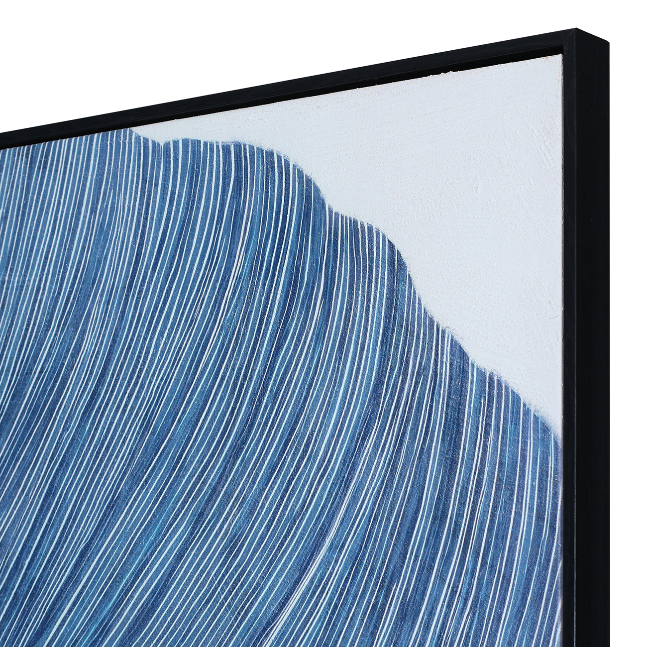 Indigo Flow Drift Textured Framed Canvas 100x140cm Wall Art — view 4