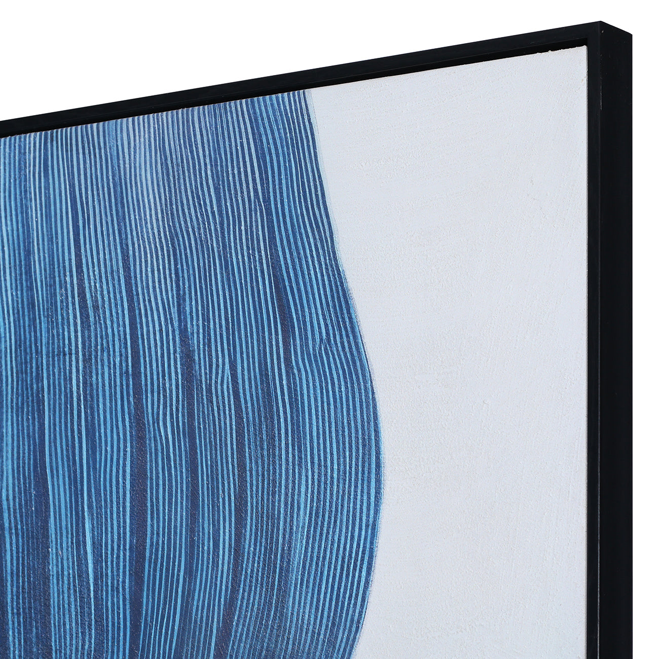 Indigo Flow Form Textured Framed Canvas 100x140cm Wall Art — view 4