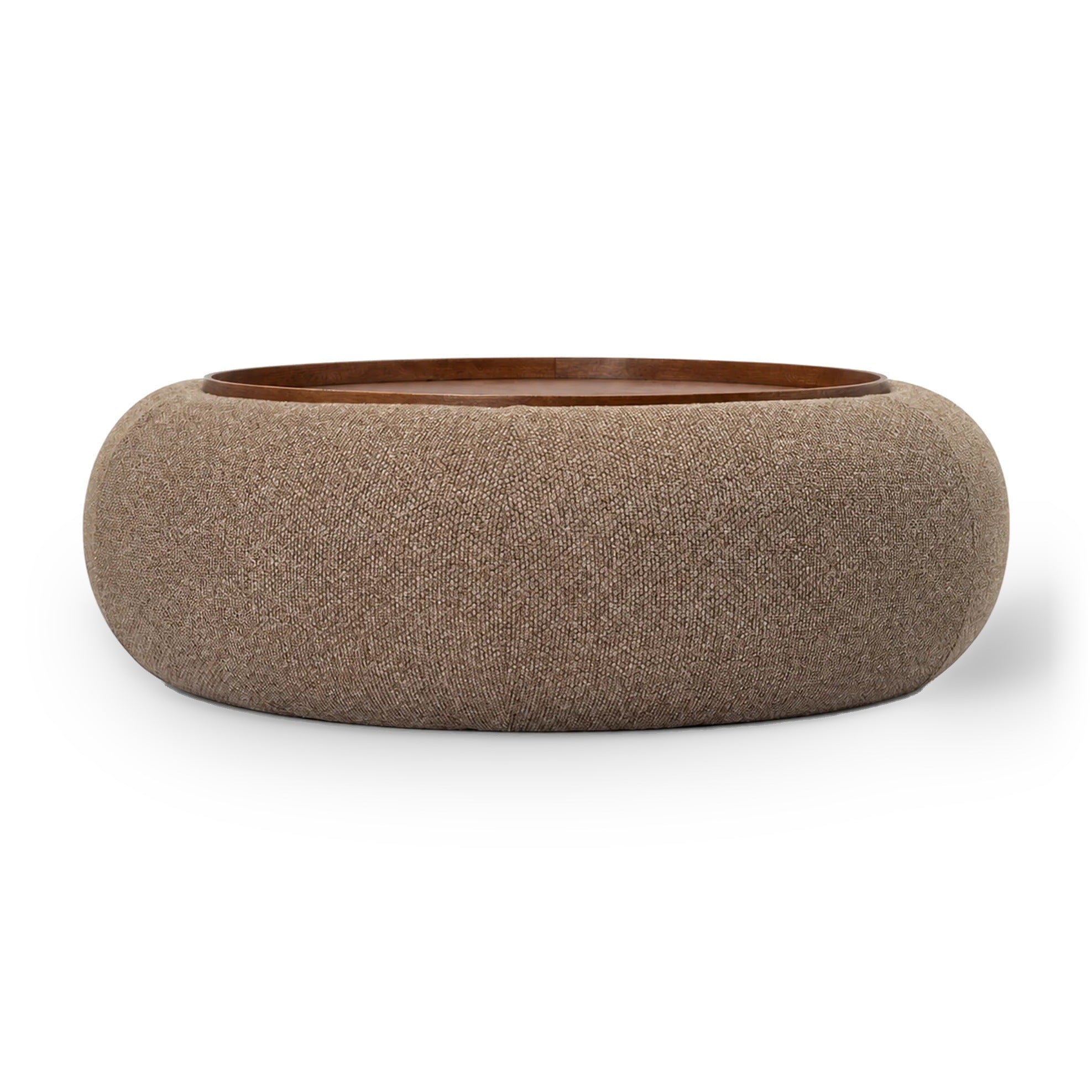 Gensen Large Coffee Brown Chenille Storage Ottoman 100cm
