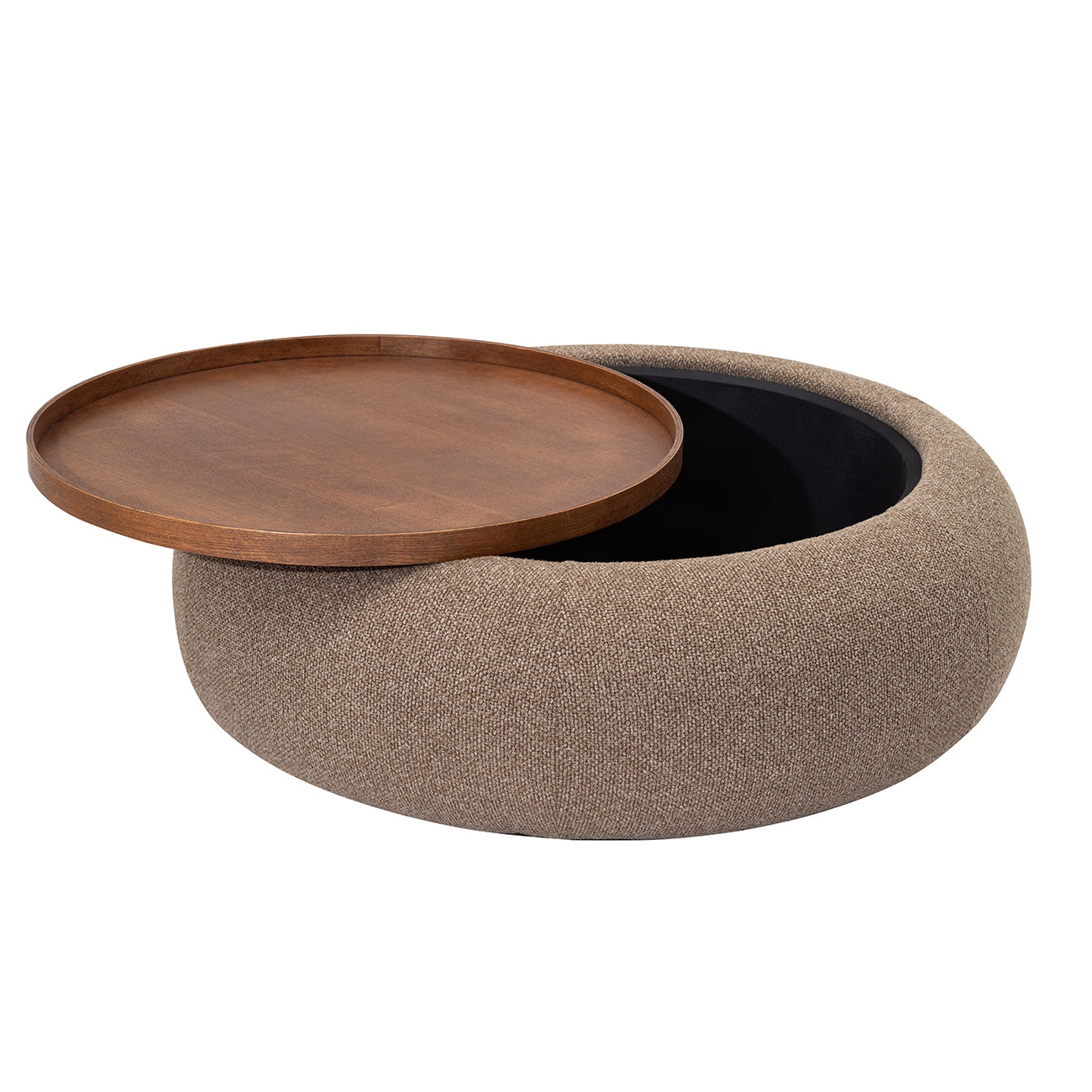 Gensen Large Coffee Brown Chenille Storage Ottoman 100cm view 3