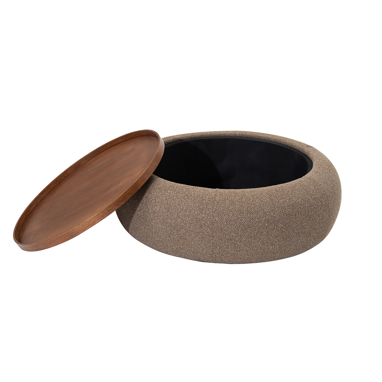 Gensen Large Coffee Brown Chenille Storage Ottoman 100cm view 5