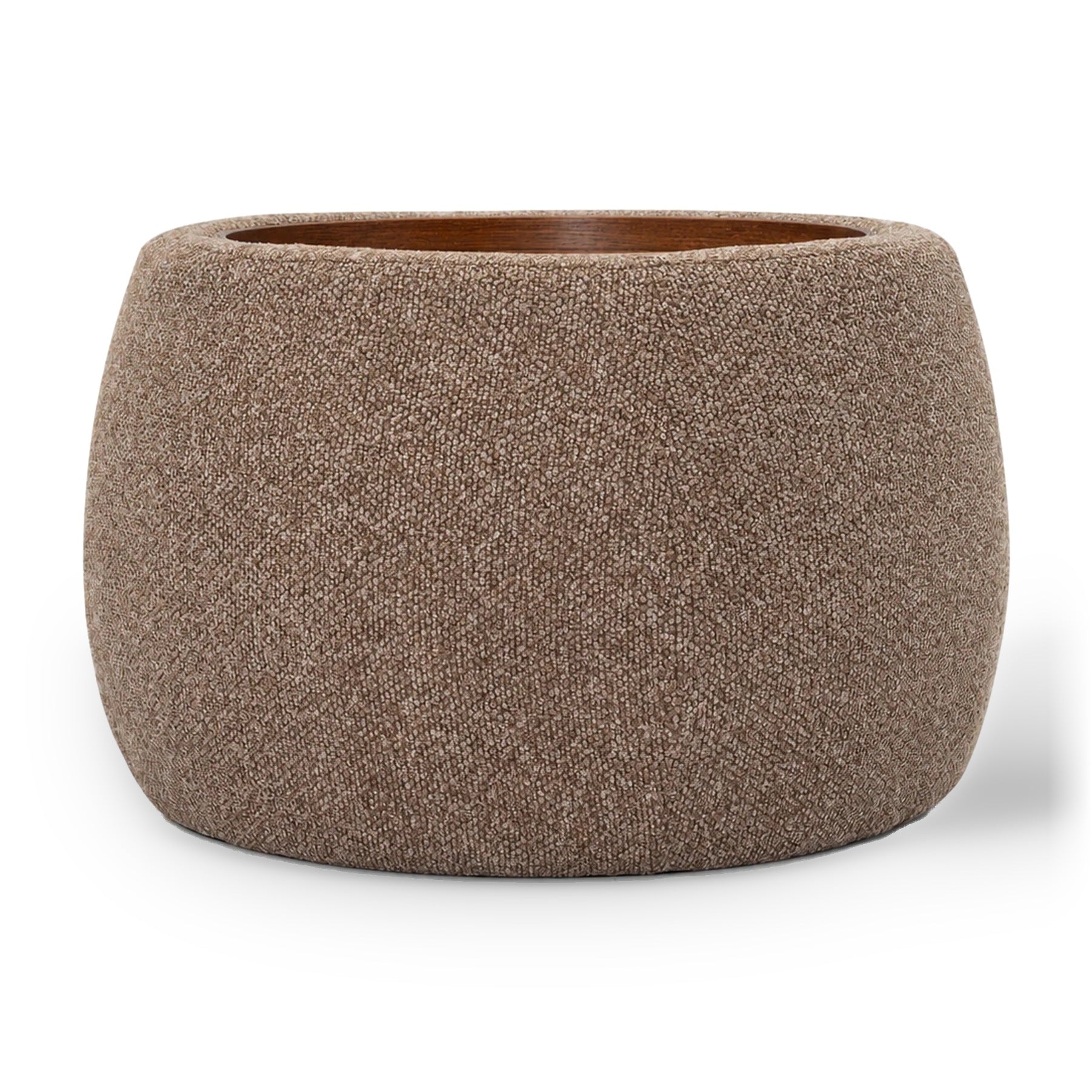 Gensen Small Coffee Brown Chenille Storage Ottoman 70cm