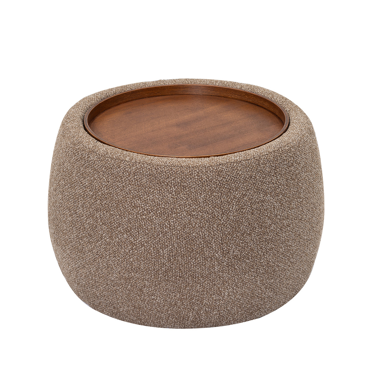 Gensen Small Coffee Brown Chenille Storage Ottoman 70cm view 2