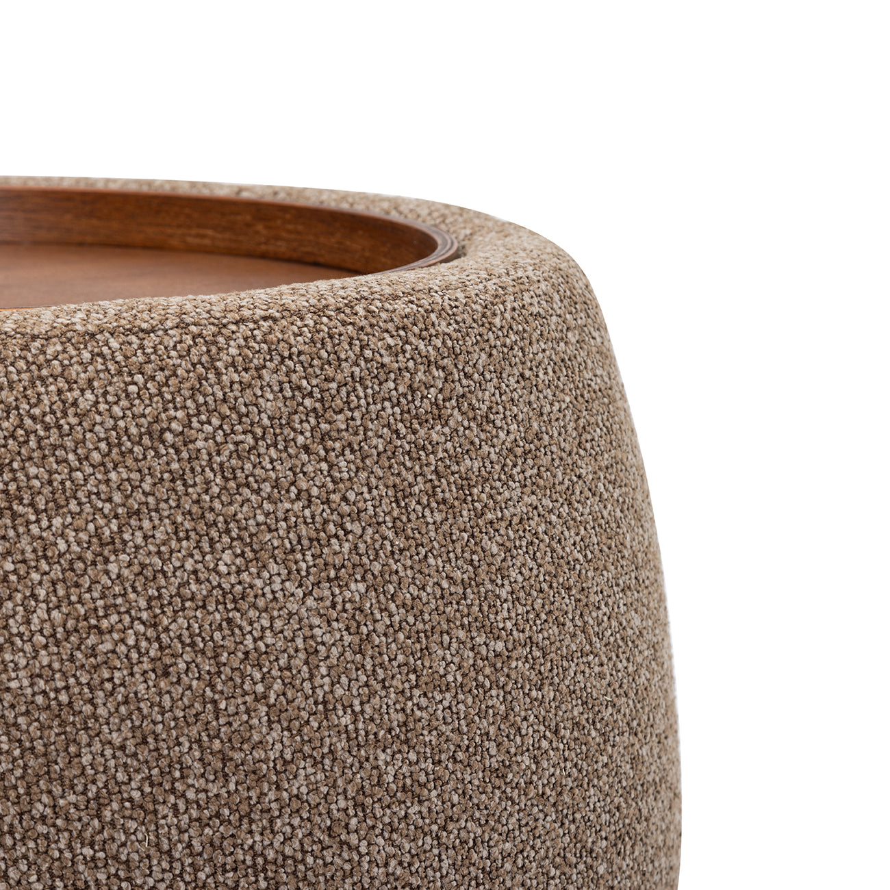 Gensen Small Coffee Brown Chenille Storage Ottoman 70cm view 4