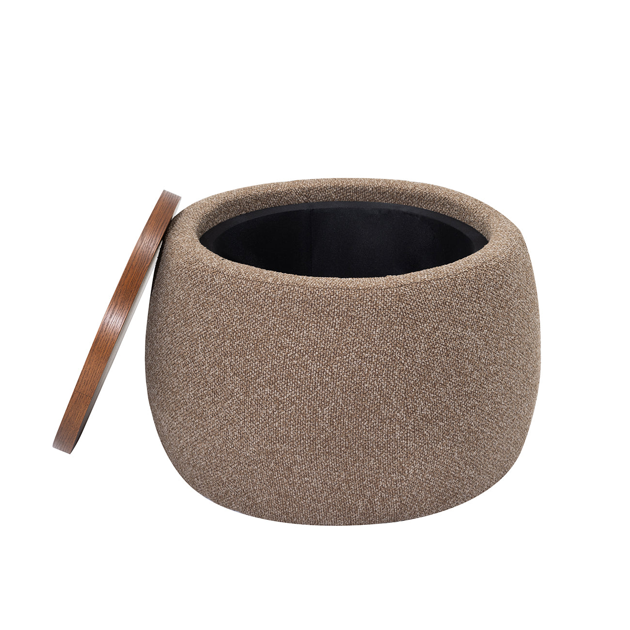 Gensen Small Coffee Brown Chenille Storage Ottoman 70cm view 5