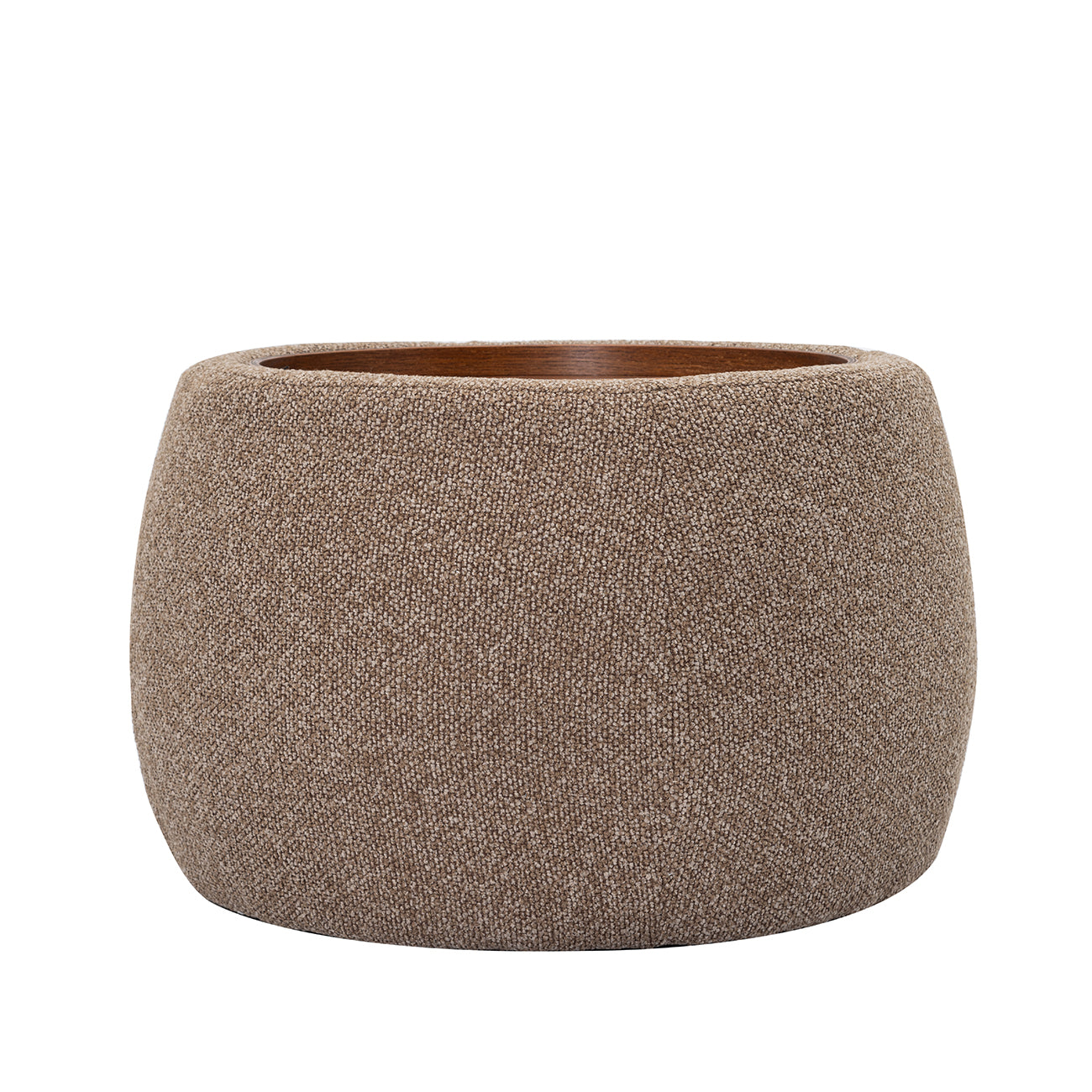Gensen Small Coffee Brown Chenille Storage Ottoman 70cm