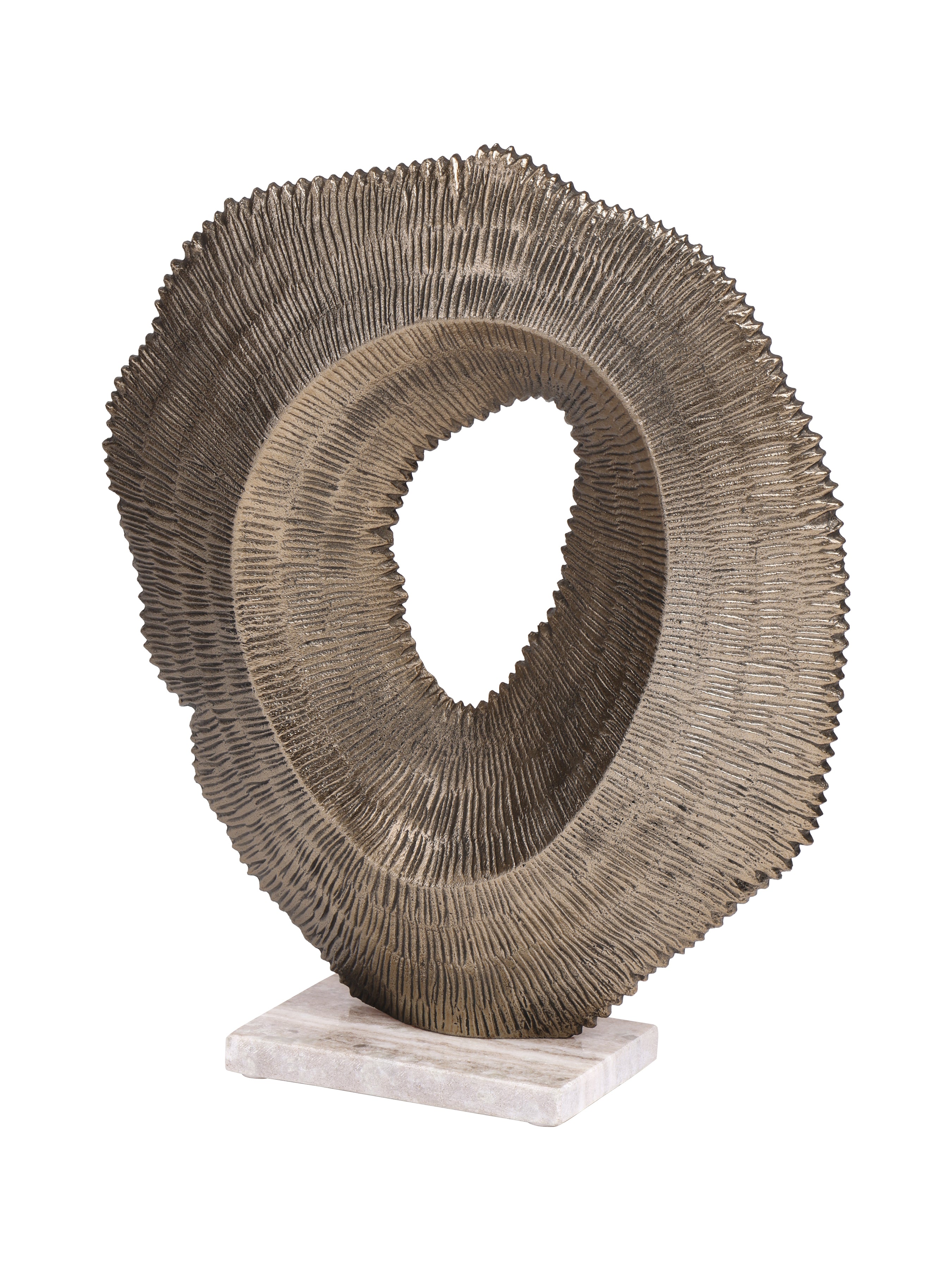 Hillcrest Antique Gold Aluminium & Marble Sculpture view 2