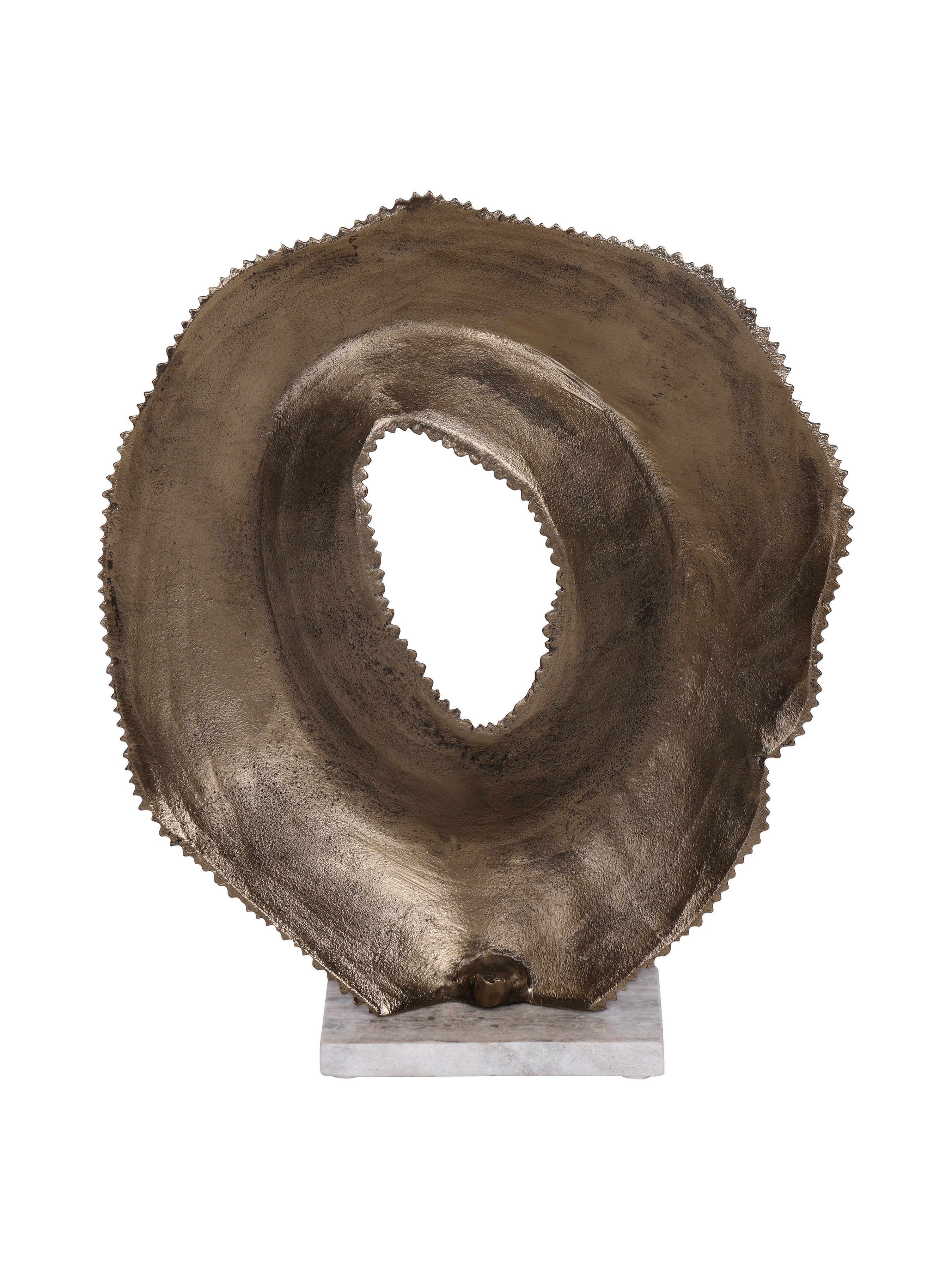 Hillcrest Antique Gold Aluminium & Marble Sculpture view 3