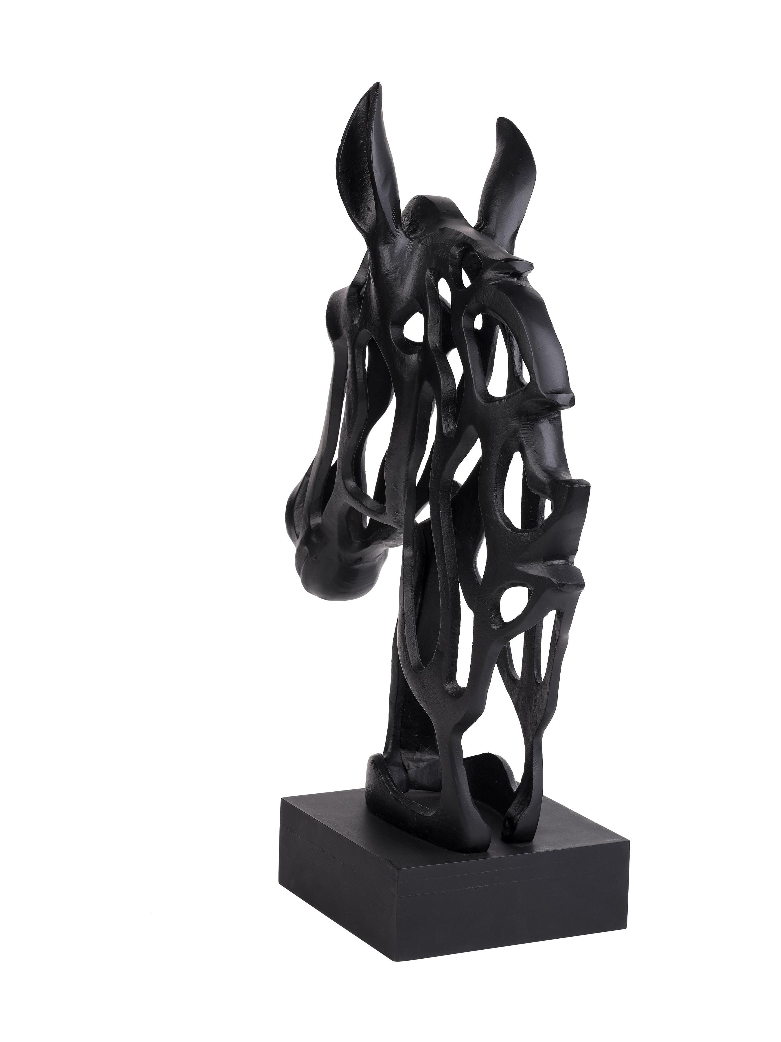Beavis Black Aluminium Horse Head Sculpture view 3