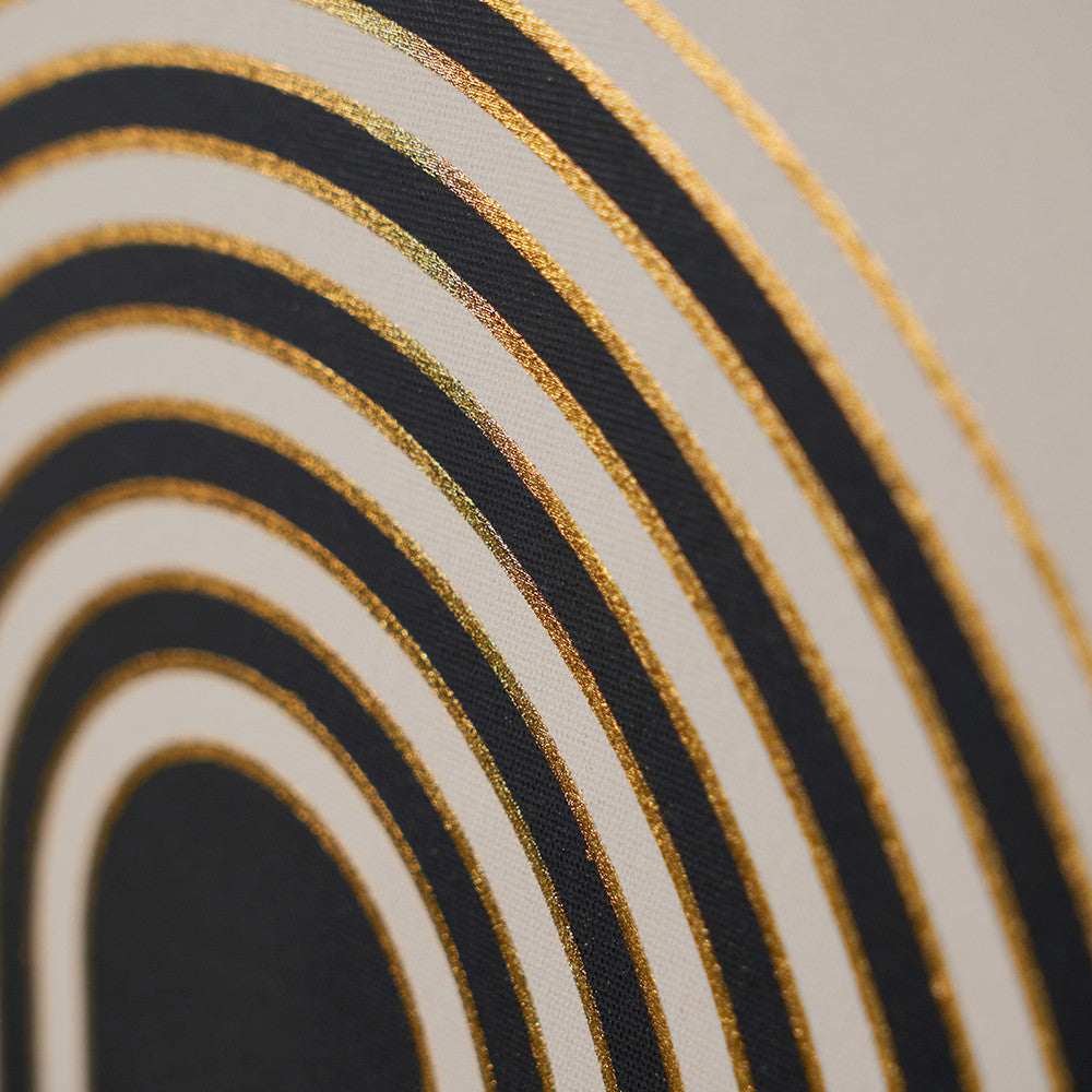 Art Deco Print with Linear Gold Detail & Black Framed Wall Art