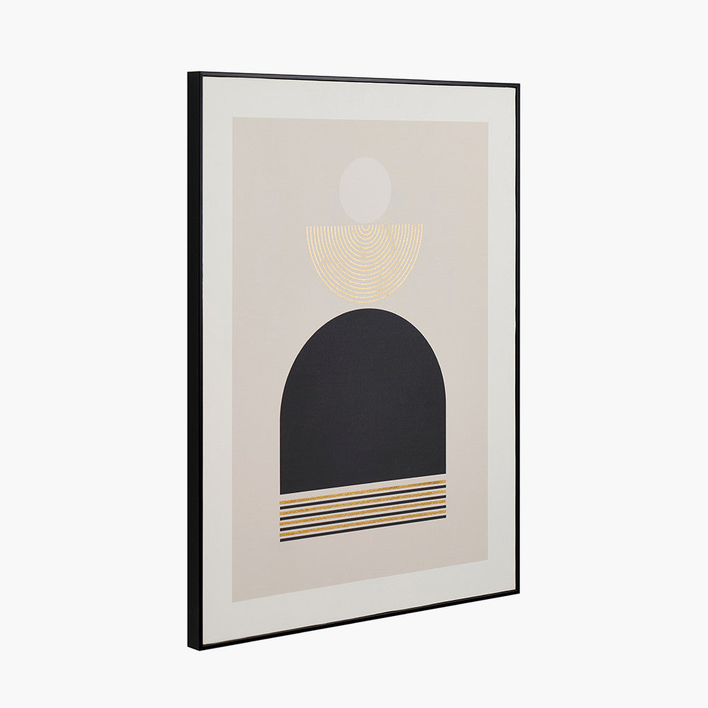 Art Deco Print with Gold Detail & Black Framed Wall Art