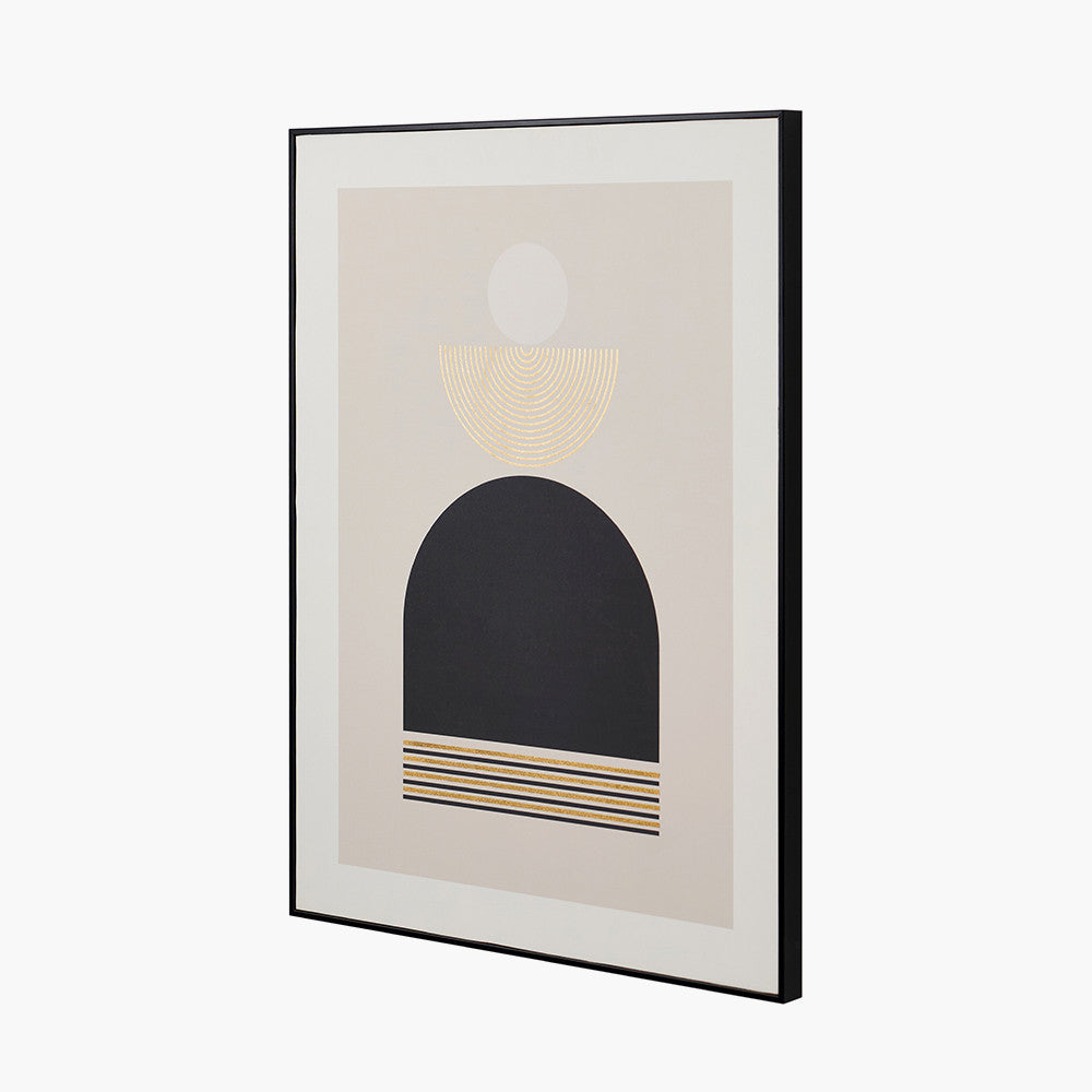 Art Deco Print with Gold Detail & Black Framed Wall Art