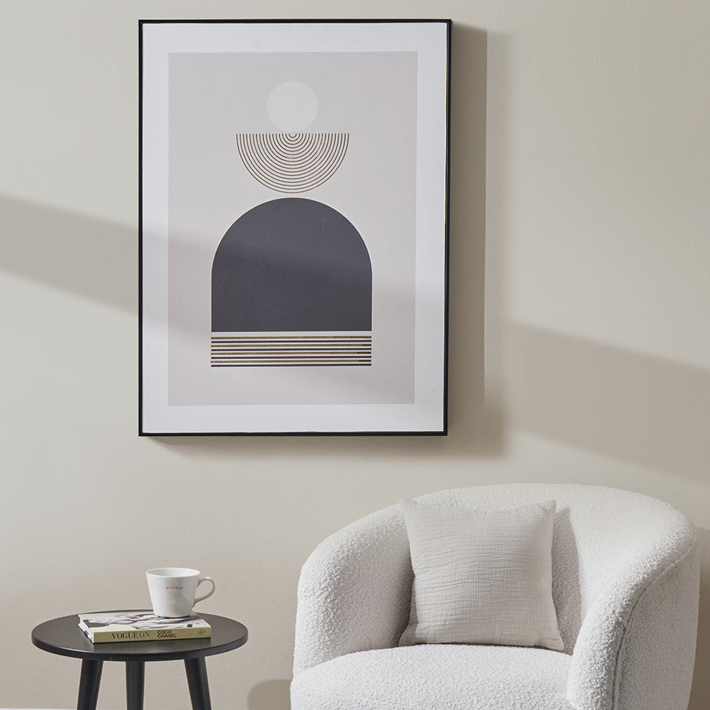 Art Deco Print with Gold Detail & Black Framed Wall Art