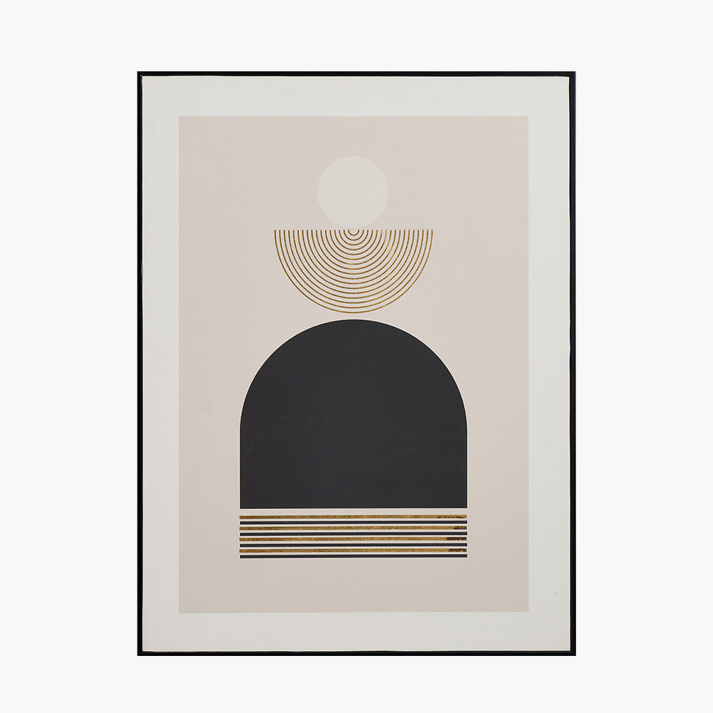 Art Deco Print with Gold Detail & Black Framed Wall Art