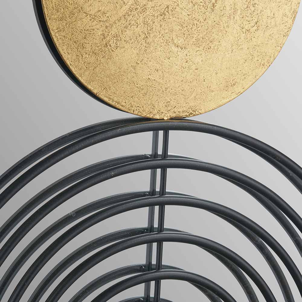 Set of 2 Abstract Mirrored Black & Gold Metal Wall Art