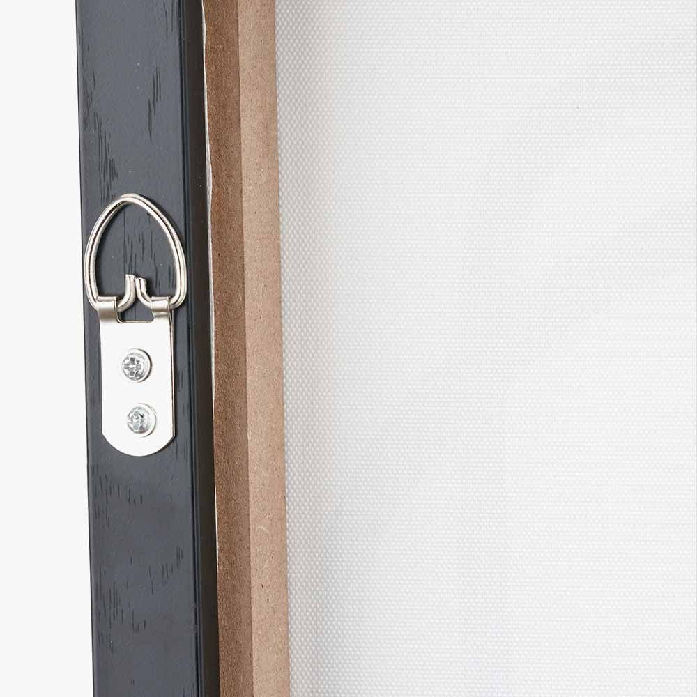 Set of 2 Black Squiggle Canvas with Black Wood Framed Wall Art