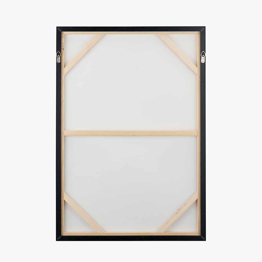 Grey & White Abstract Canvas with Black Frame - CLEARANCE