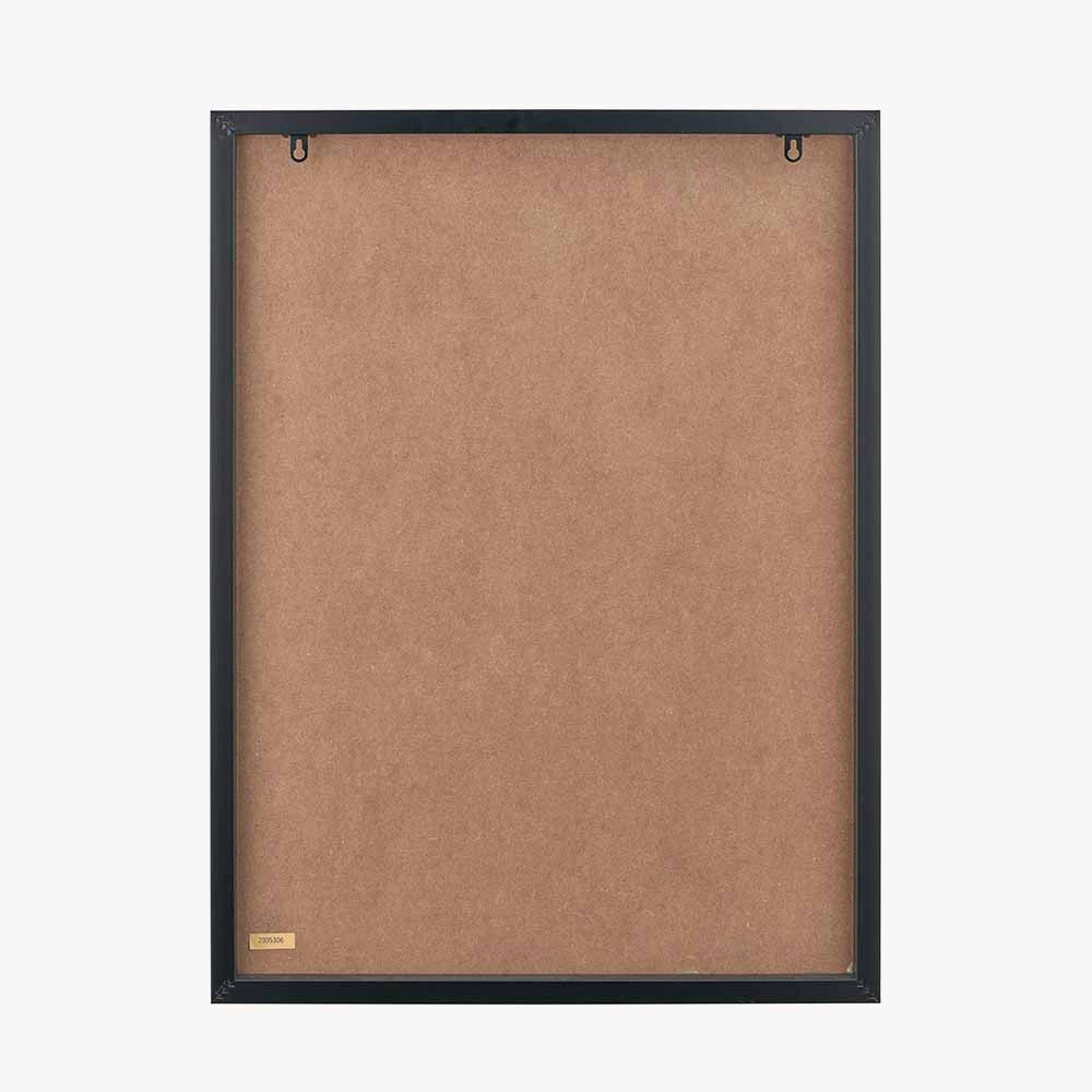 Natural Canvas with Black Stripe Pattern & Black Frame