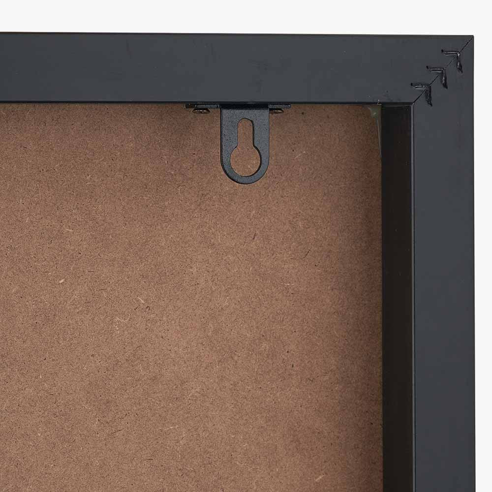 Natural Canvas with Black Stripe Pattern & Black Frame