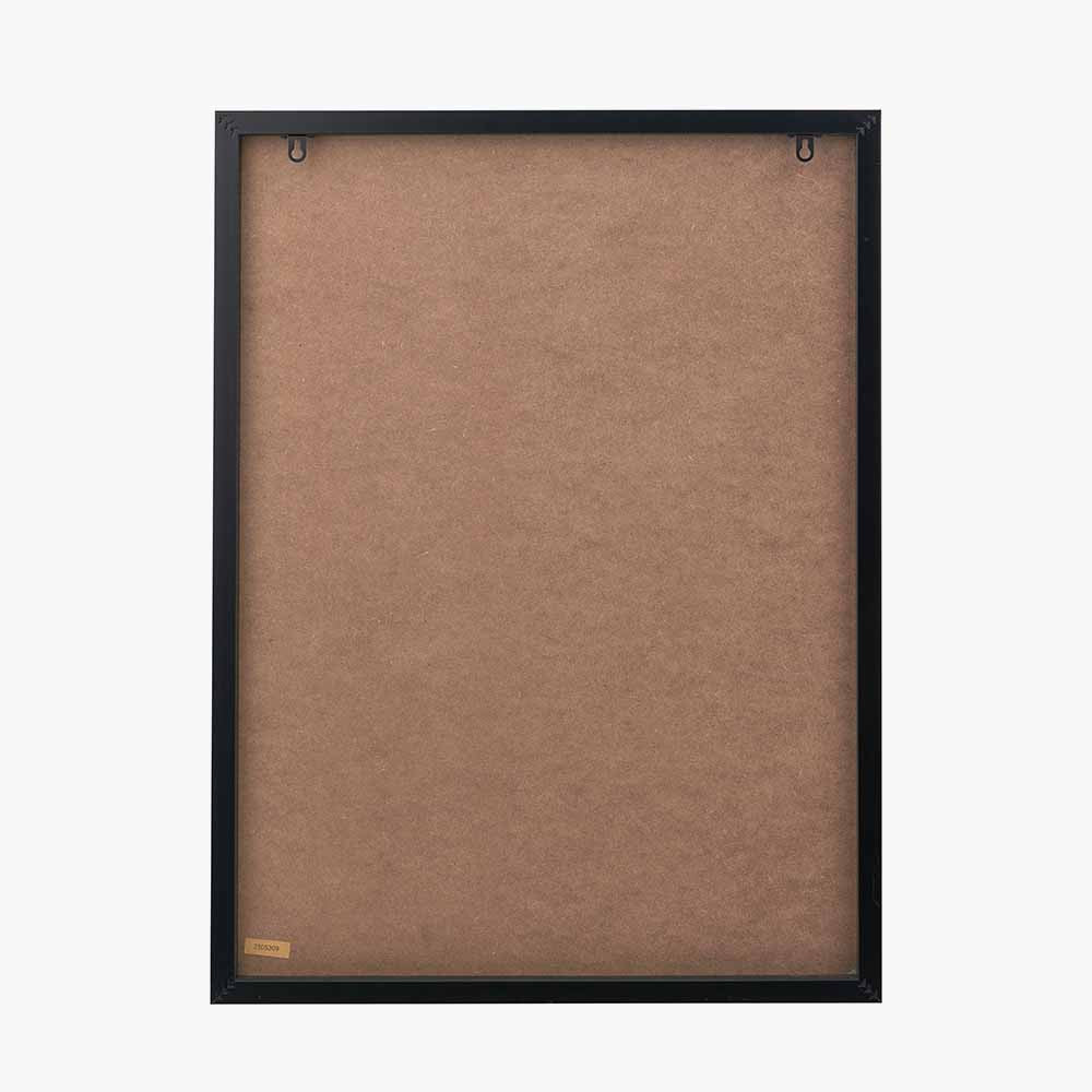 Abstract Ovals Natural & Black Canvas with Black Frame