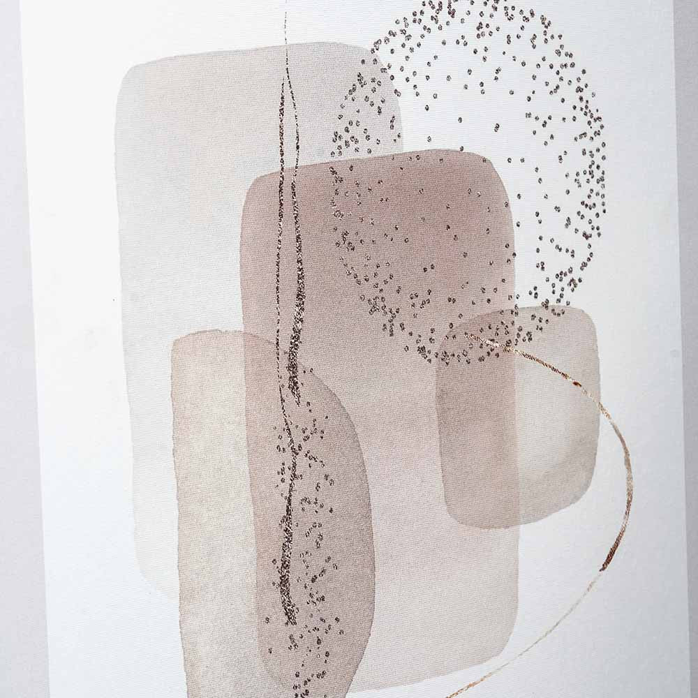 Set of 2 Natural Abstract Canvas with Natural Wood Frame Wall Art