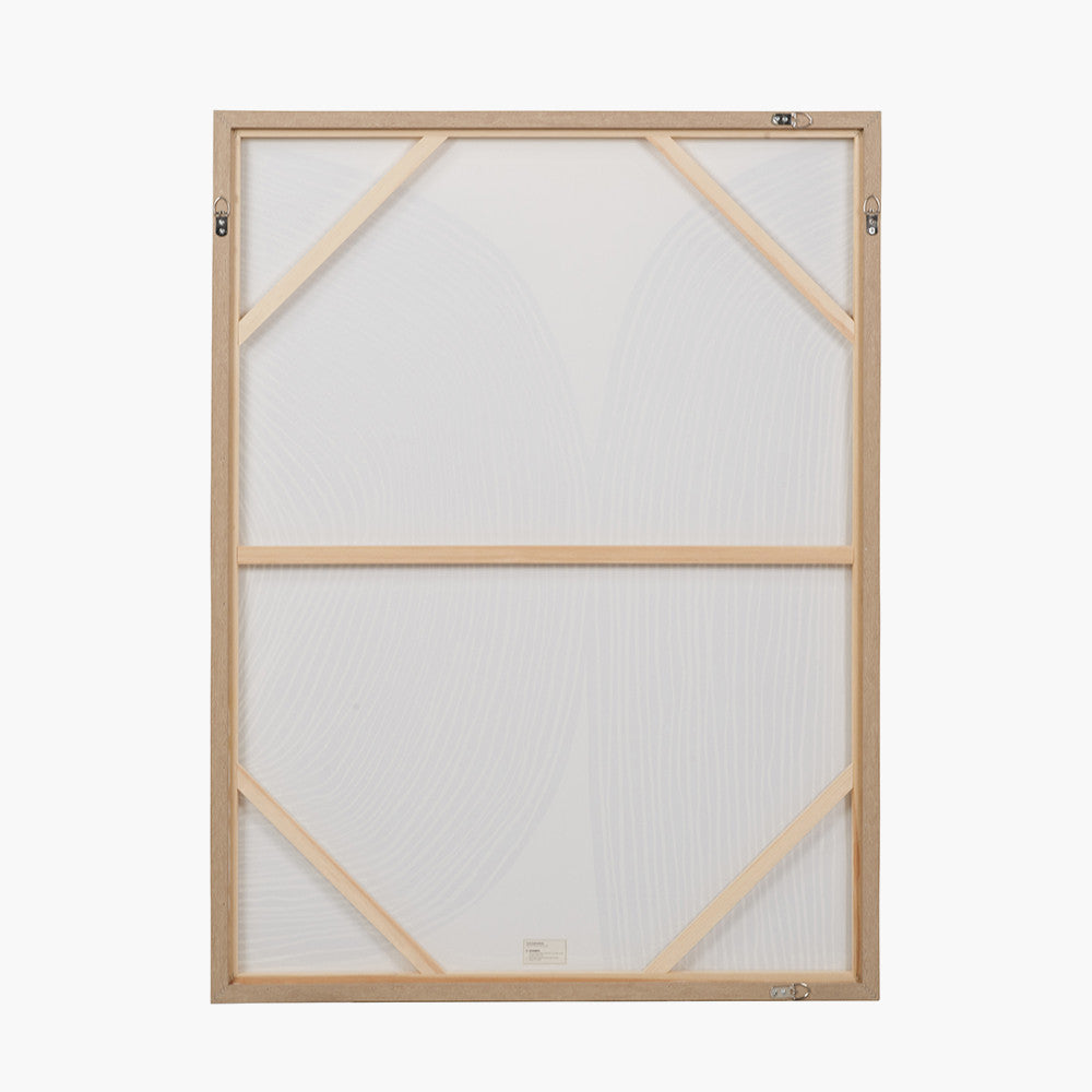 Black & Cream Abstract Canvas with Natural Frame