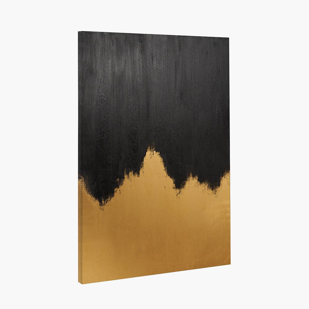 Black & Gold Abstract Frameless Canvas