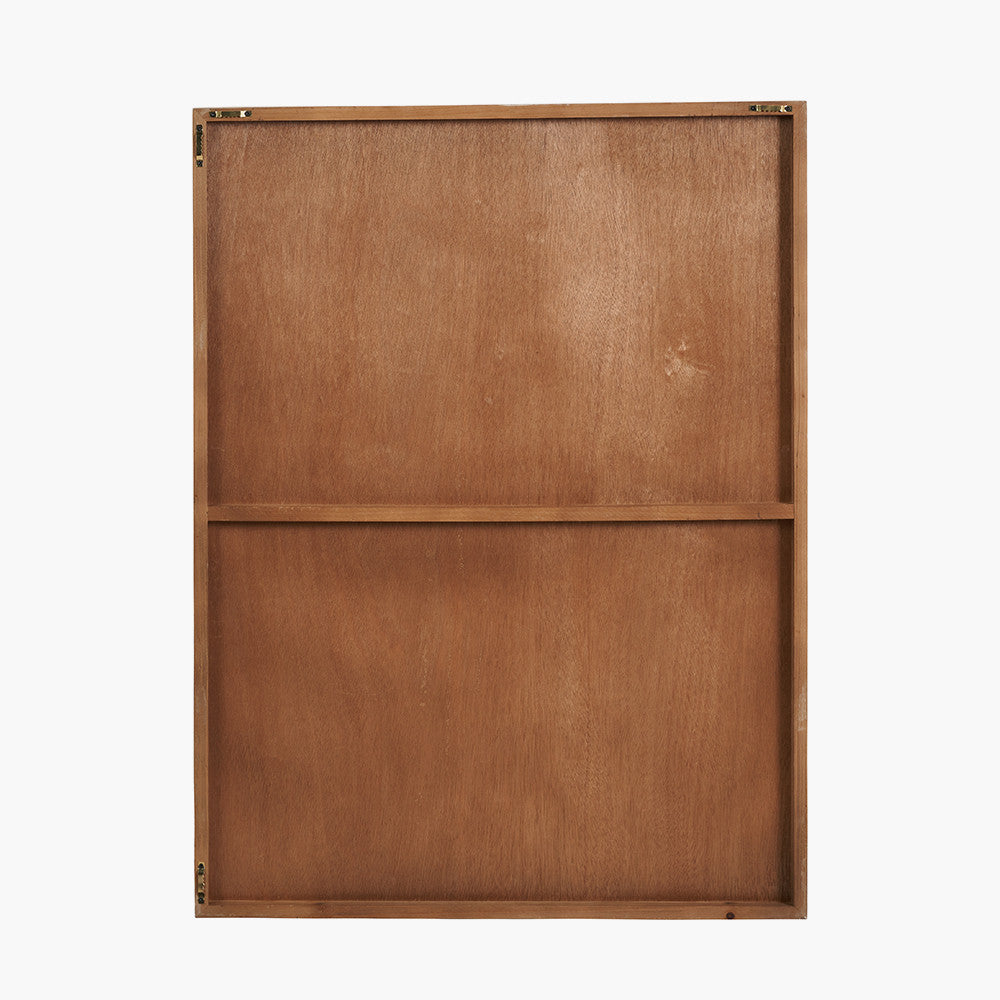 Set of 2 Black & Natural Wooden Textured Design Wall Art