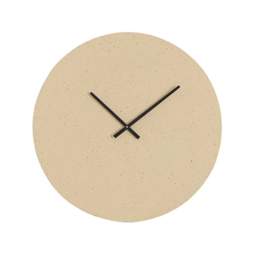 Licola Matt Sand & Light Brown Spotted Metal Wall Clock 59cm