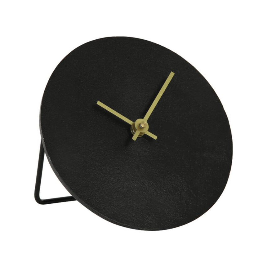 Licola Antique Black Metal Table Clock 15cm