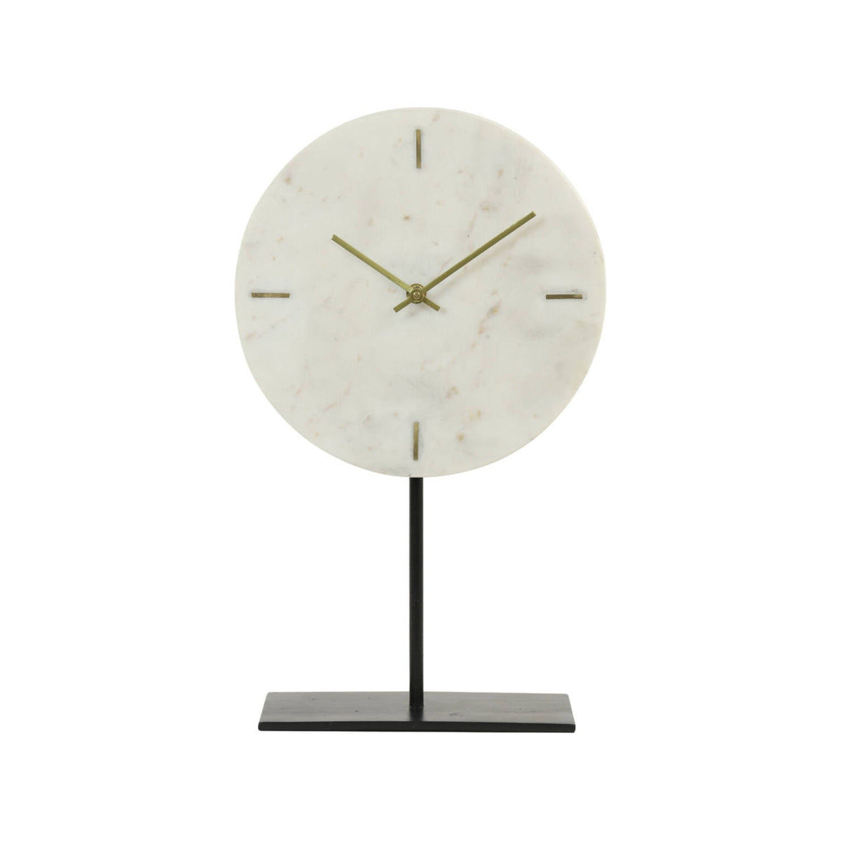Moreno White Marble Table Clock