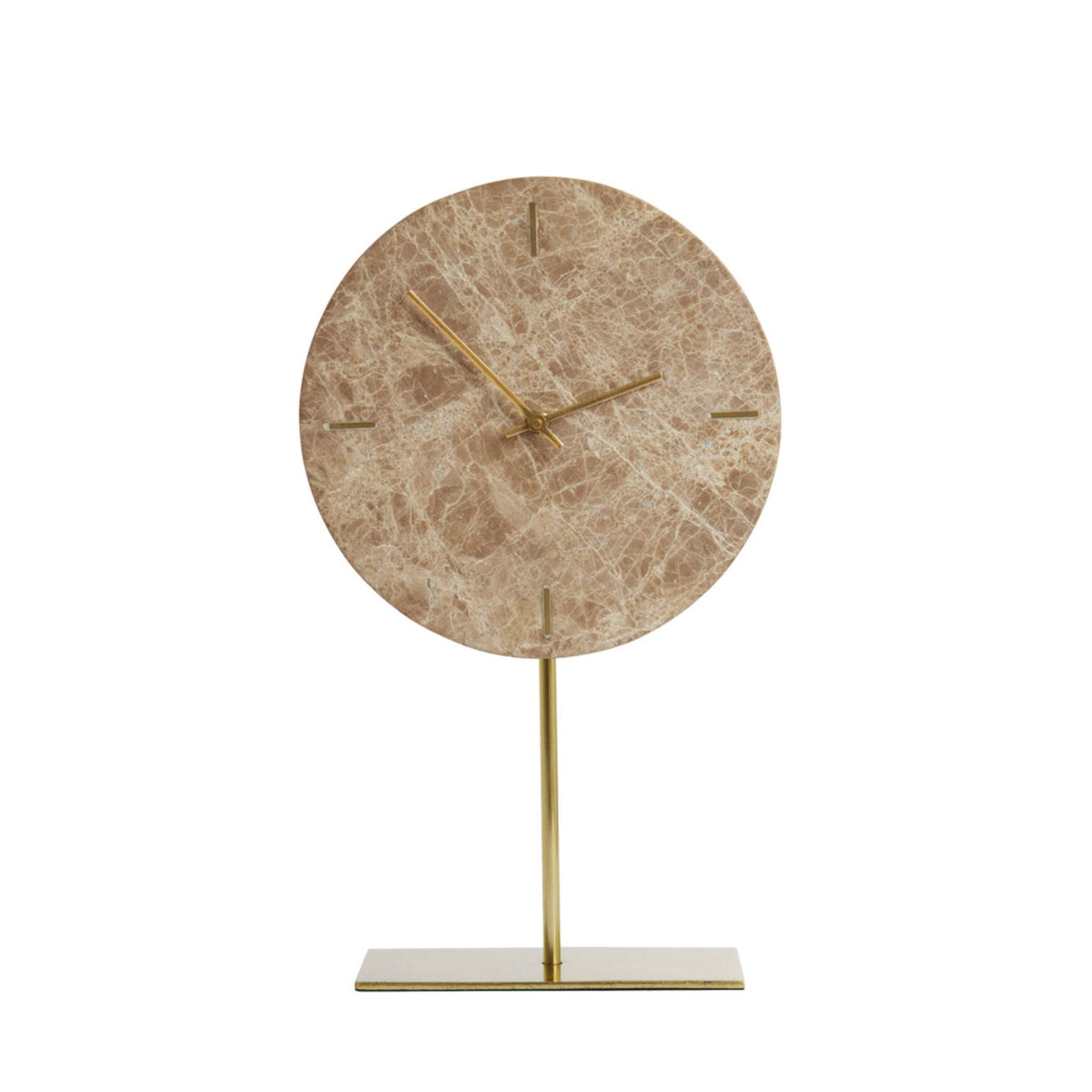 Moreno Brown Marble Table Clock