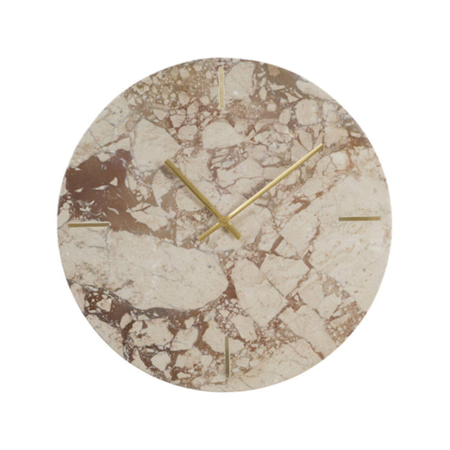 Jenay Burgundy/Cream Marble Wall Clock