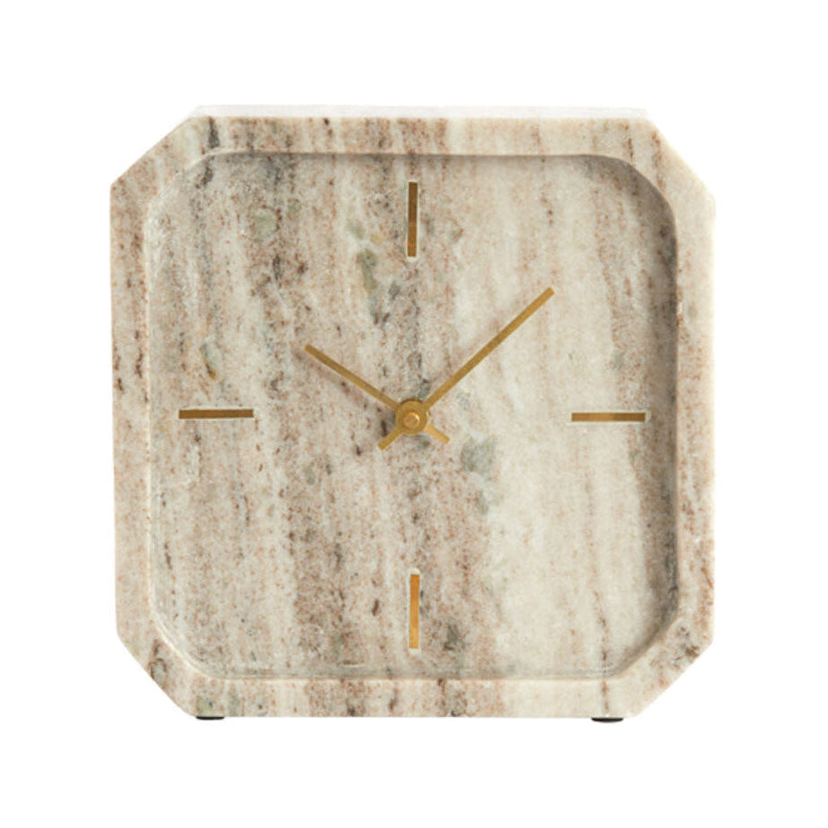 Pablia Sand/Grey Marble Table Clock 20.5cm