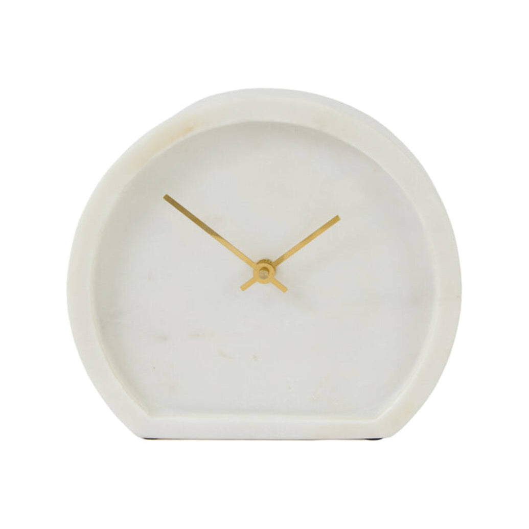 Xavian White Marble Table Clock 18cm